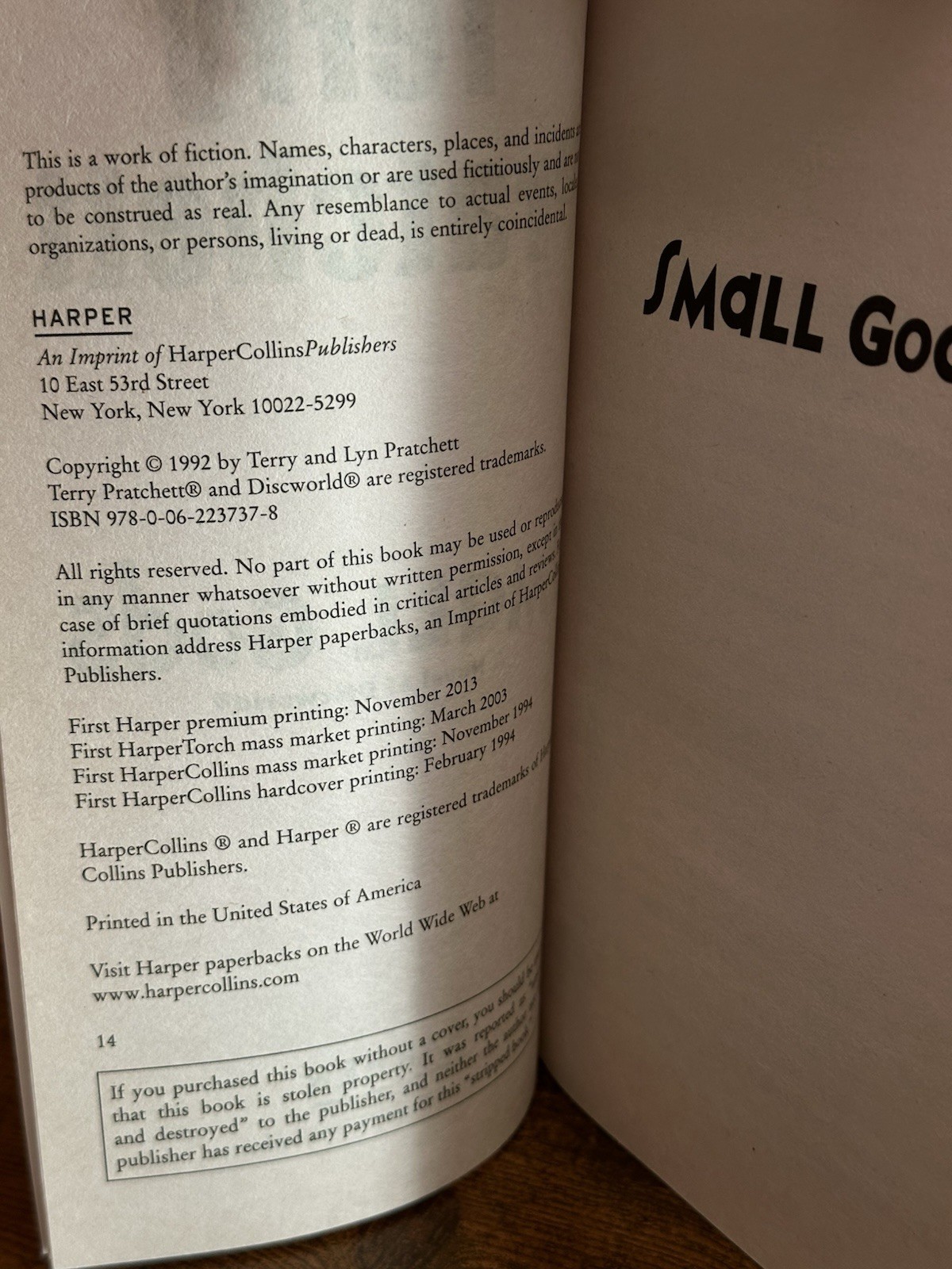 Terry Pratchett Small Gods (Fiction)