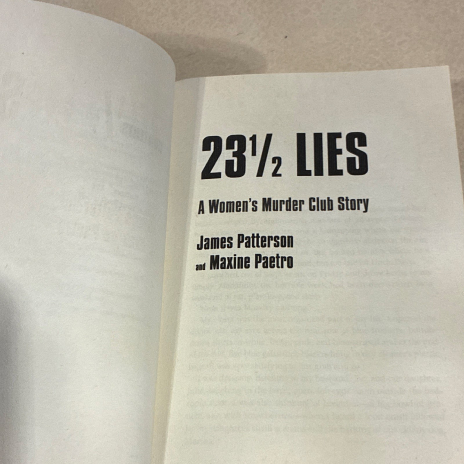 23 1/2 Lies by James Patterson (2023, Trade Paperback)
