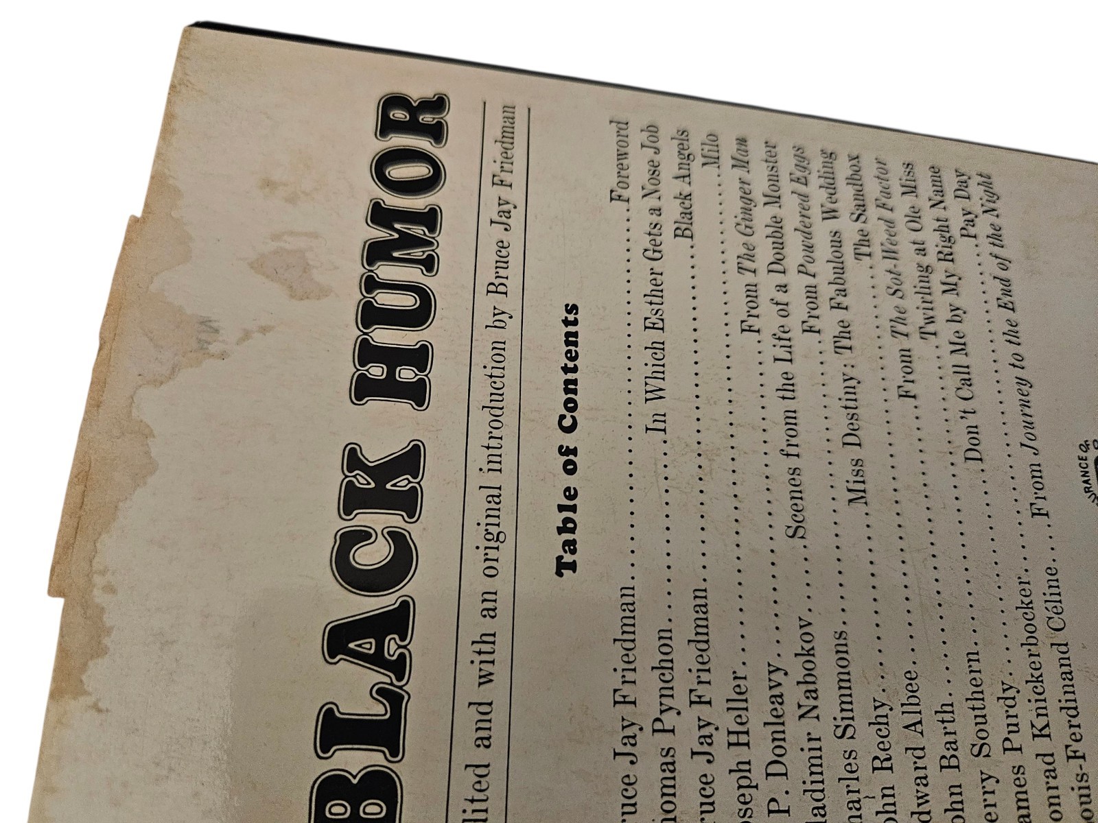 Vintage Black Humor Anthology Short Stories Book Bruce Jay Friedman 1965 Bantam
