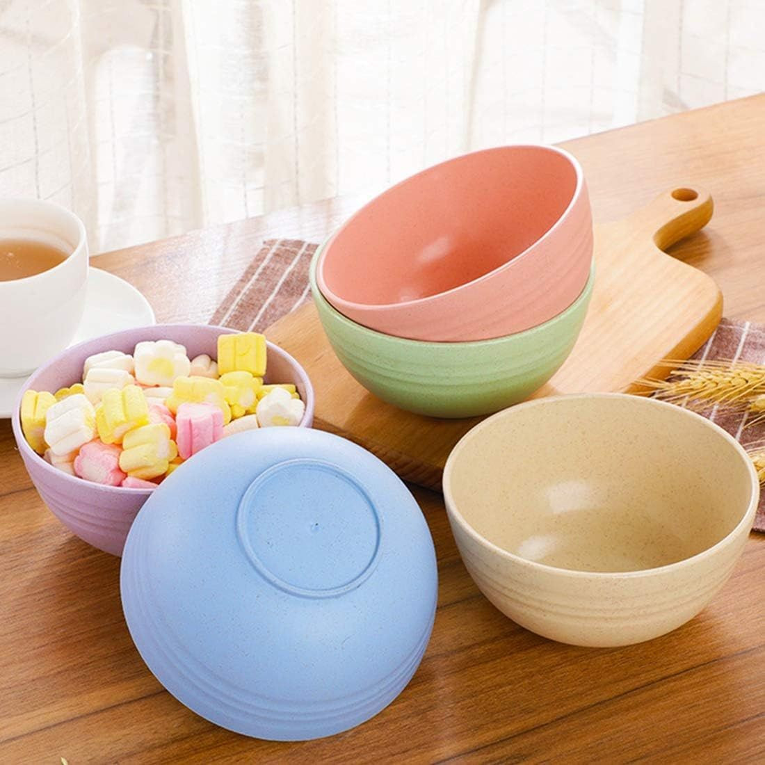 NANAOUS Small Bowls Set of 5, 14 OZ Reusable Wheat Straw Bowl, Kitchen NO.8