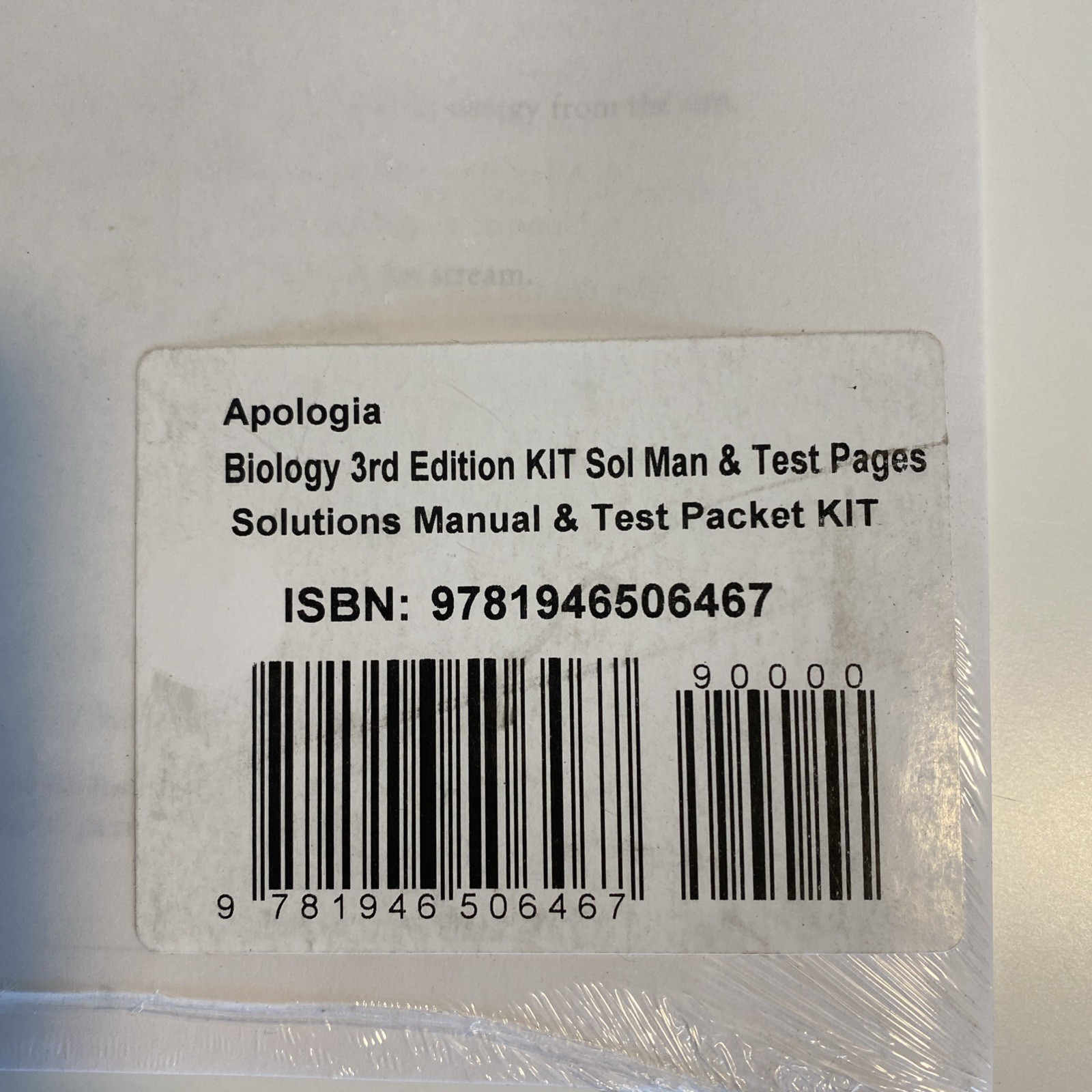 Apologia Biology Solutions Manual & Tests Packet Kit Sealed Cut Cover