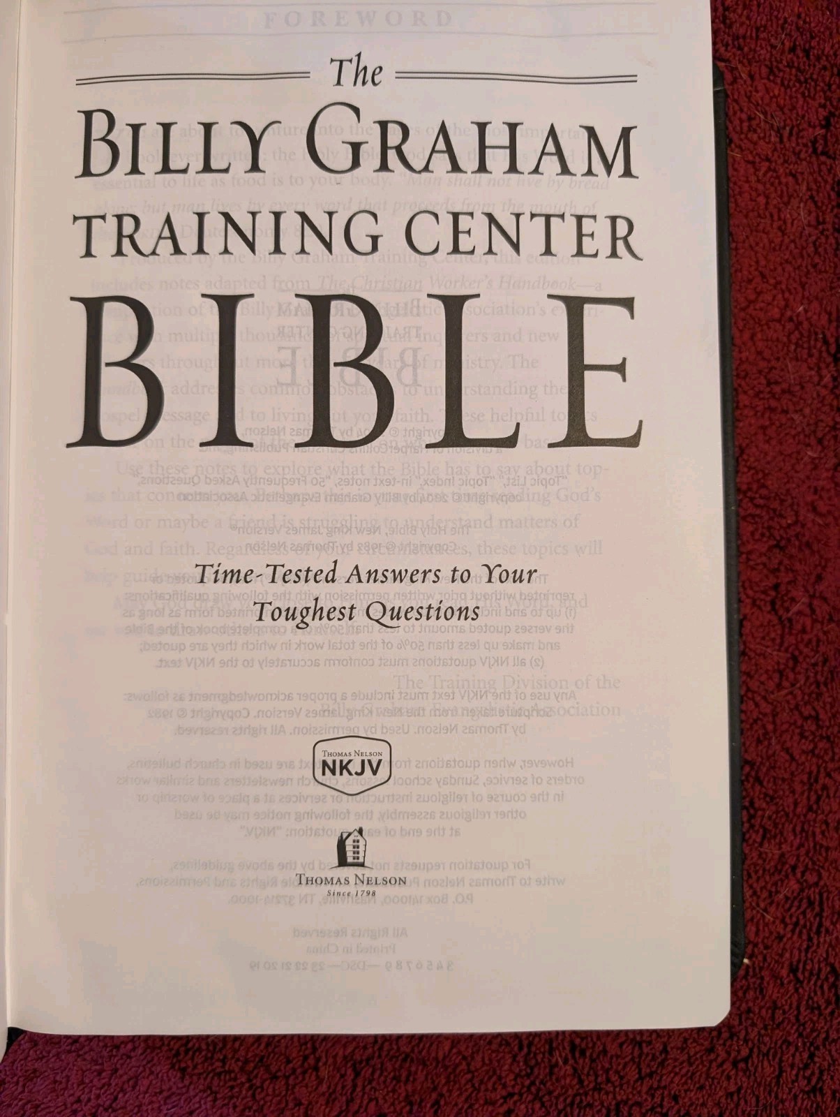 The Billy Graham Training Center Bible – Samaritan’s Purse