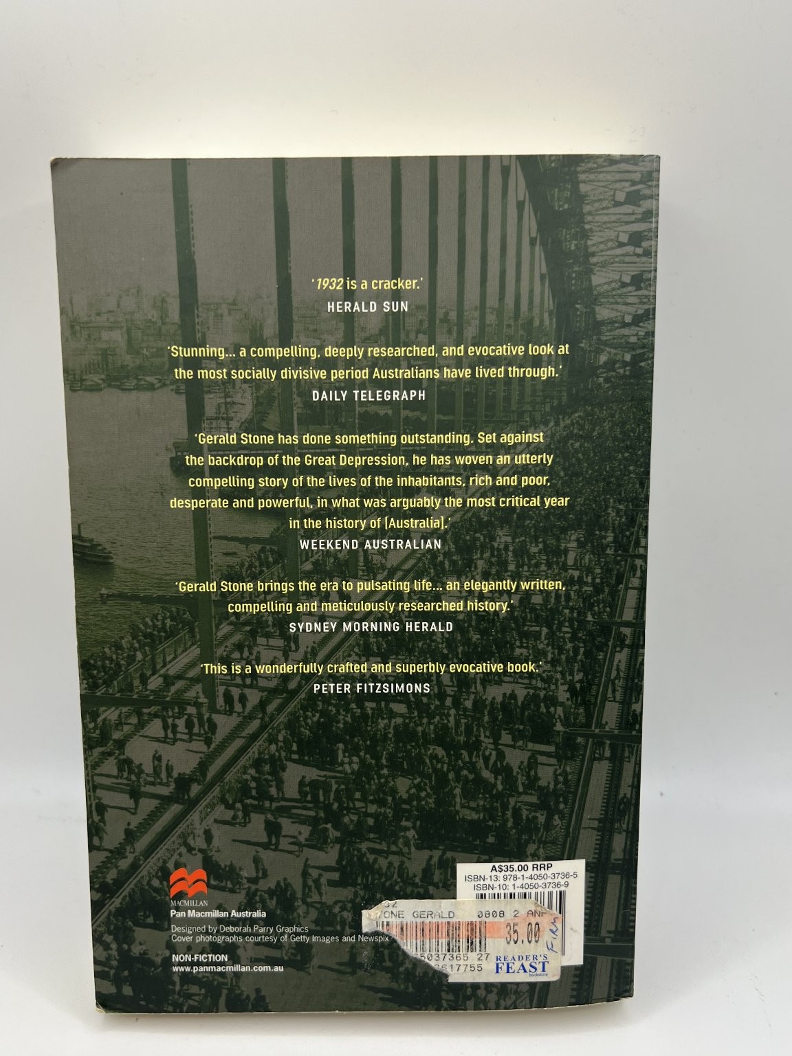 1932 Gerald Stone 2006 Australian History Great Depression Pan Macmillan