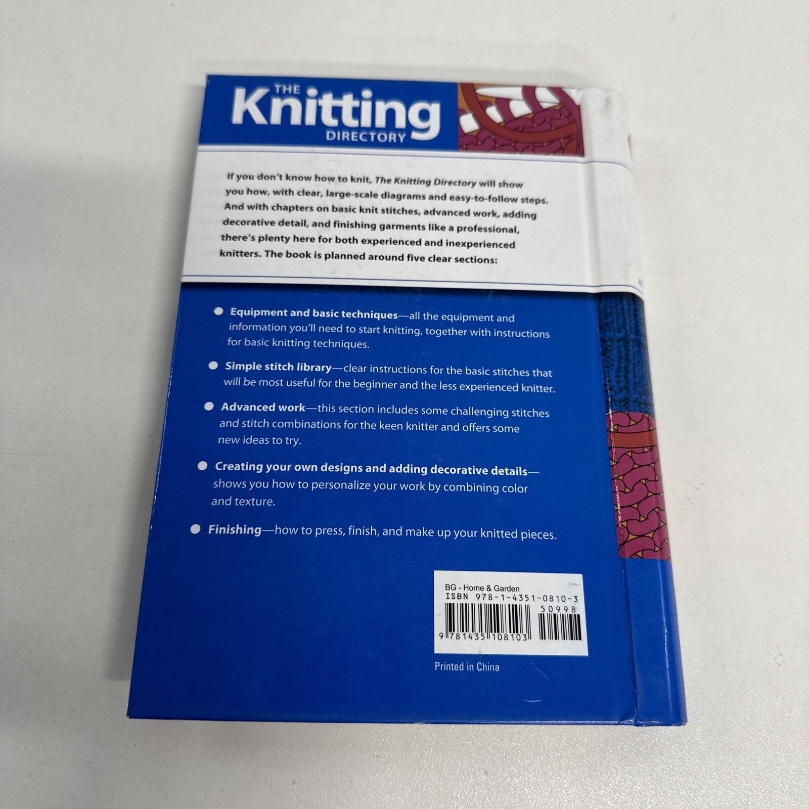 The knitting Directory Alison Jenkins Hardcover with spiral Directory NEW Marks