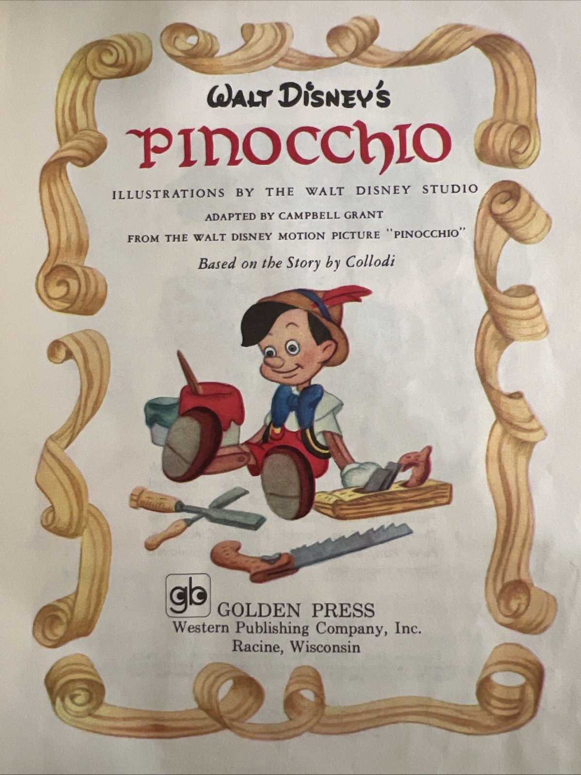 Vintage A Little Golden Book Disney’s Pinocchio 1978 .59 D100 #4385