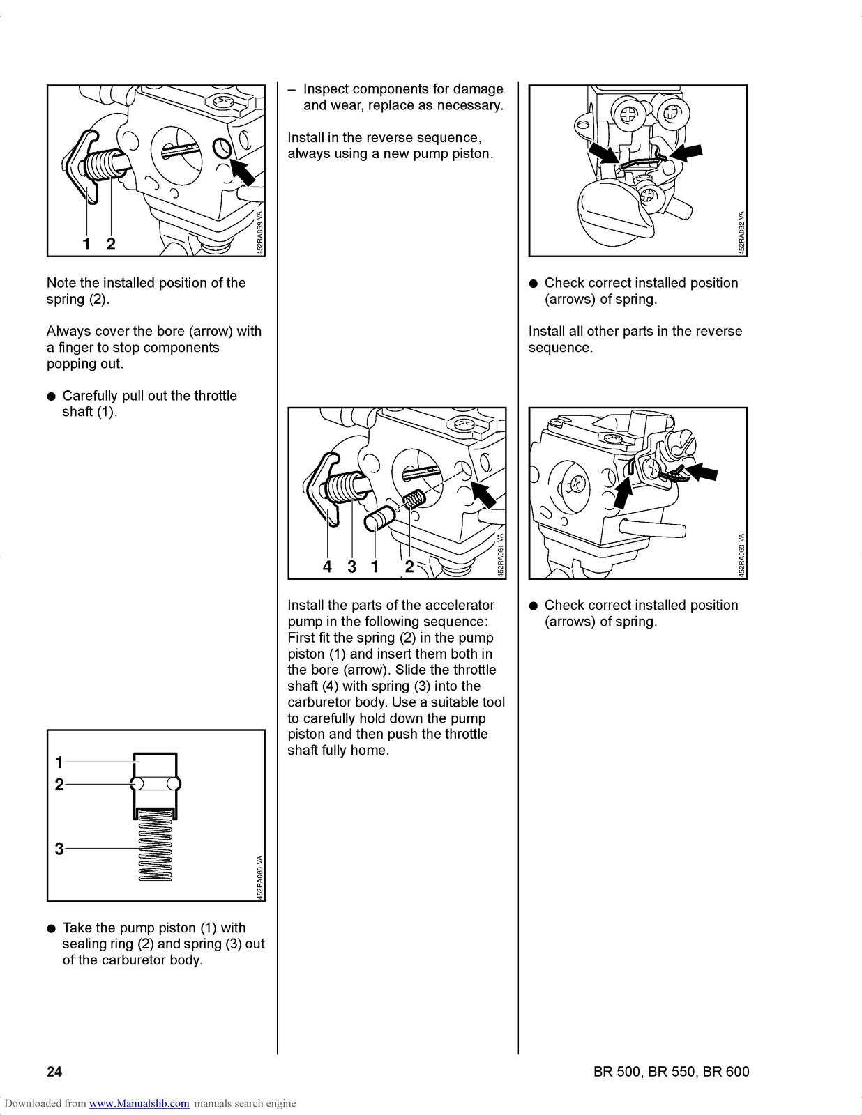 STIHL BR 500 550 600 Backpack Blower Service Manual 2009 – WIRE BOUND – COVERS