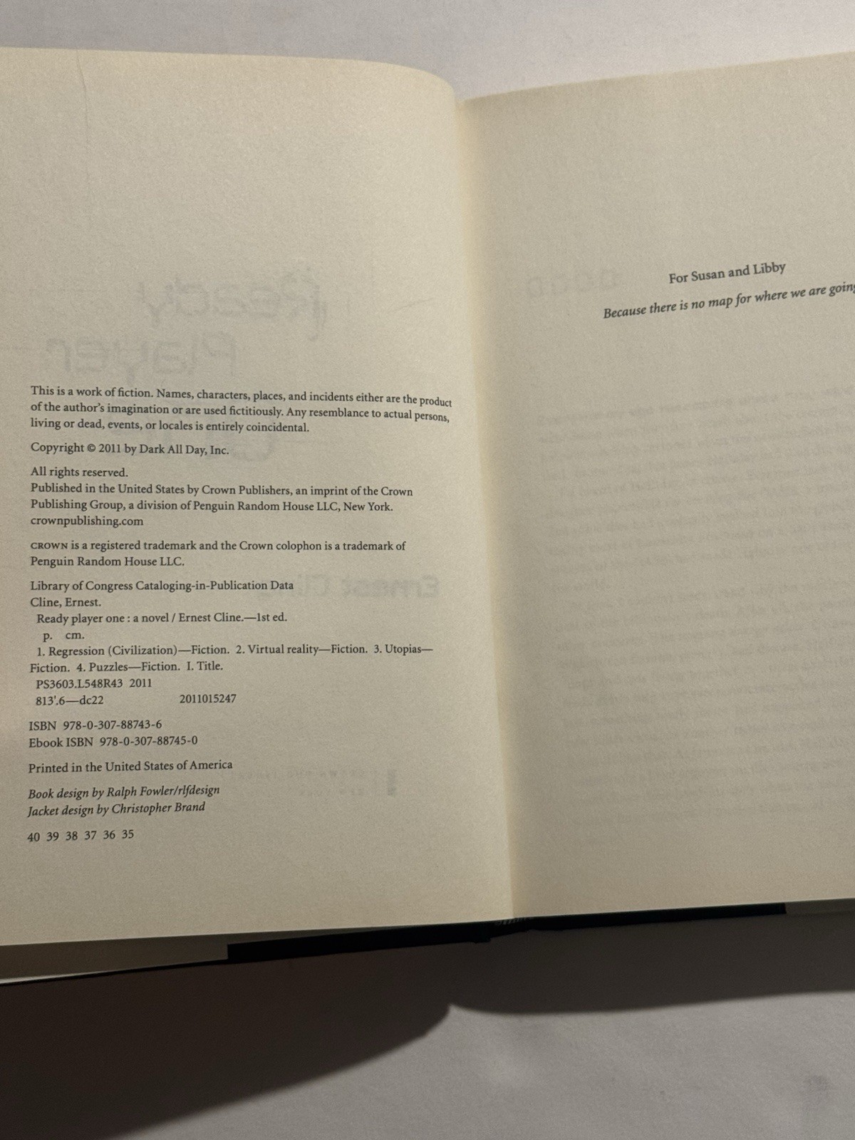 ERNEST CLINE SIGNED READY PLAYER ONE BOOK AUTOGRAPHED FIRST EDITION RARE BAS COA