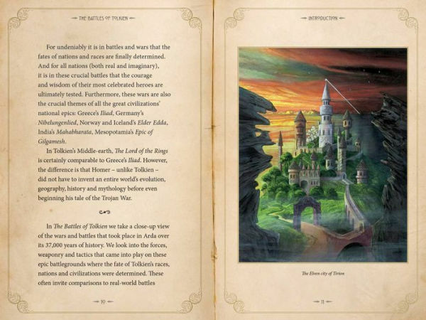 THE BATTLES OF TOLKIEN David Day Illustrated Guide Flexi Bound Faux Leather NEW