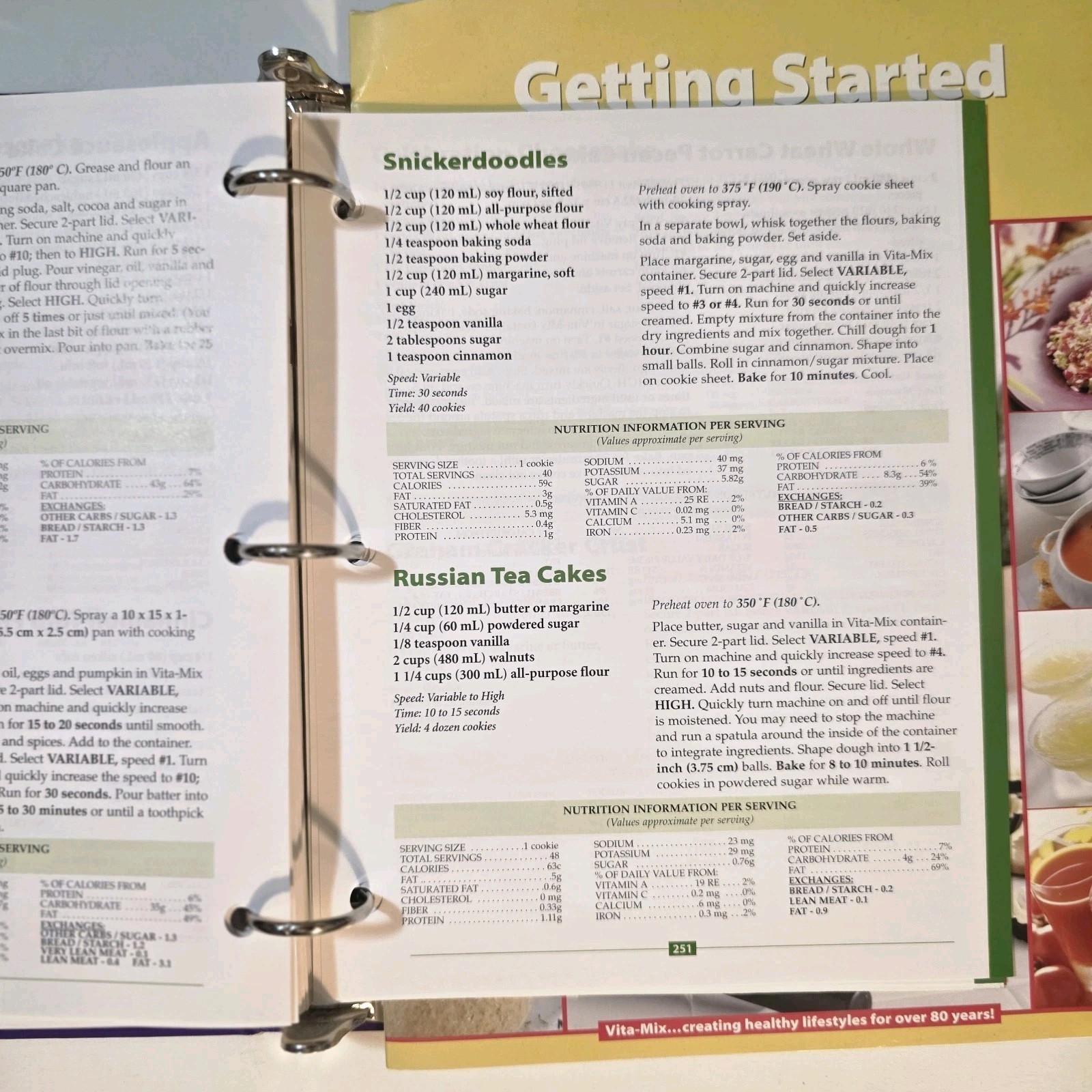VITA-MIX Whole Food Recipes For Better Living Cookbook 3 Ring Binder
