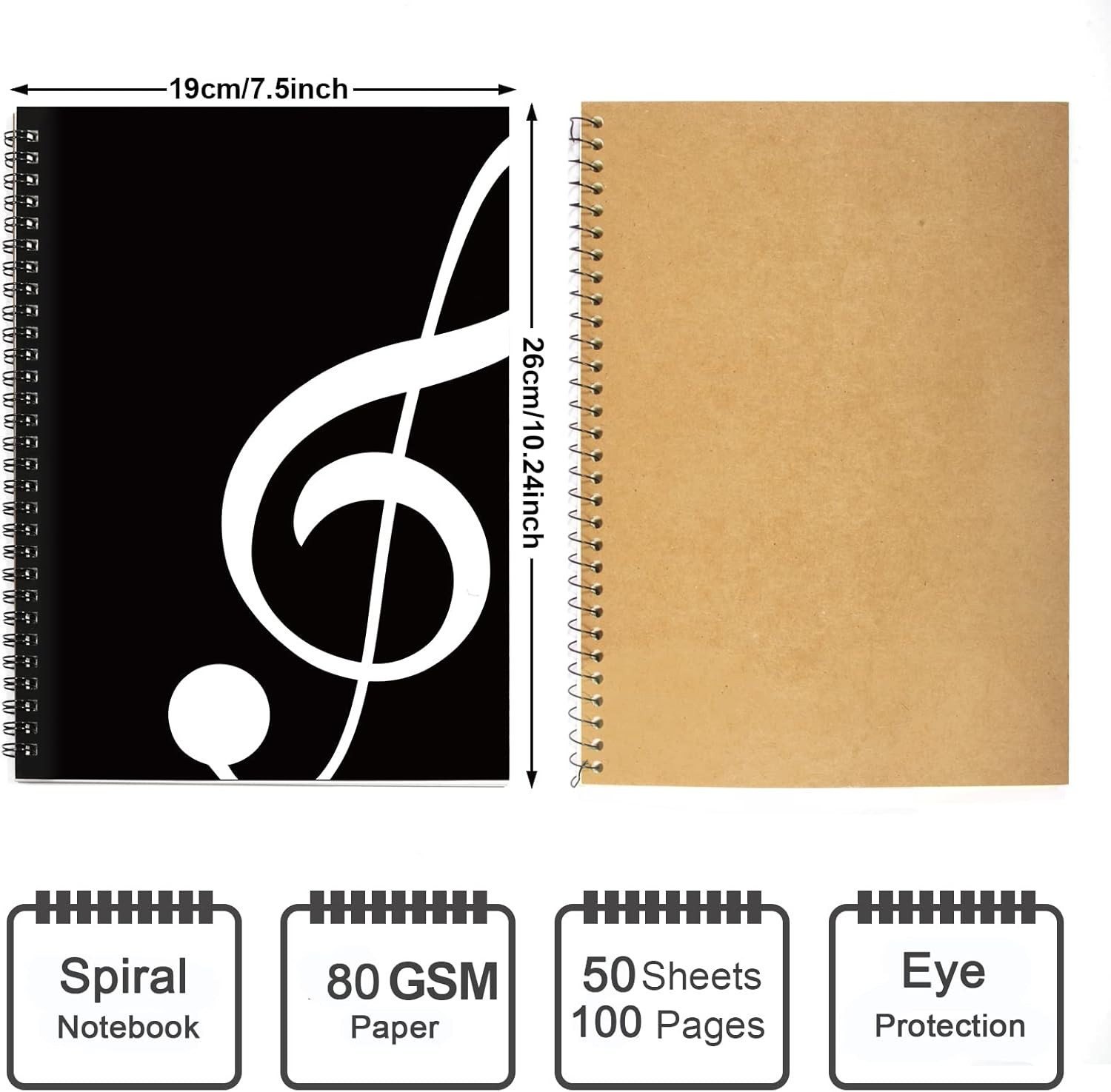 Coguzed 100 Pages Blank Sheet Music Notebook – 26X19cm Staff Paper for Musicians