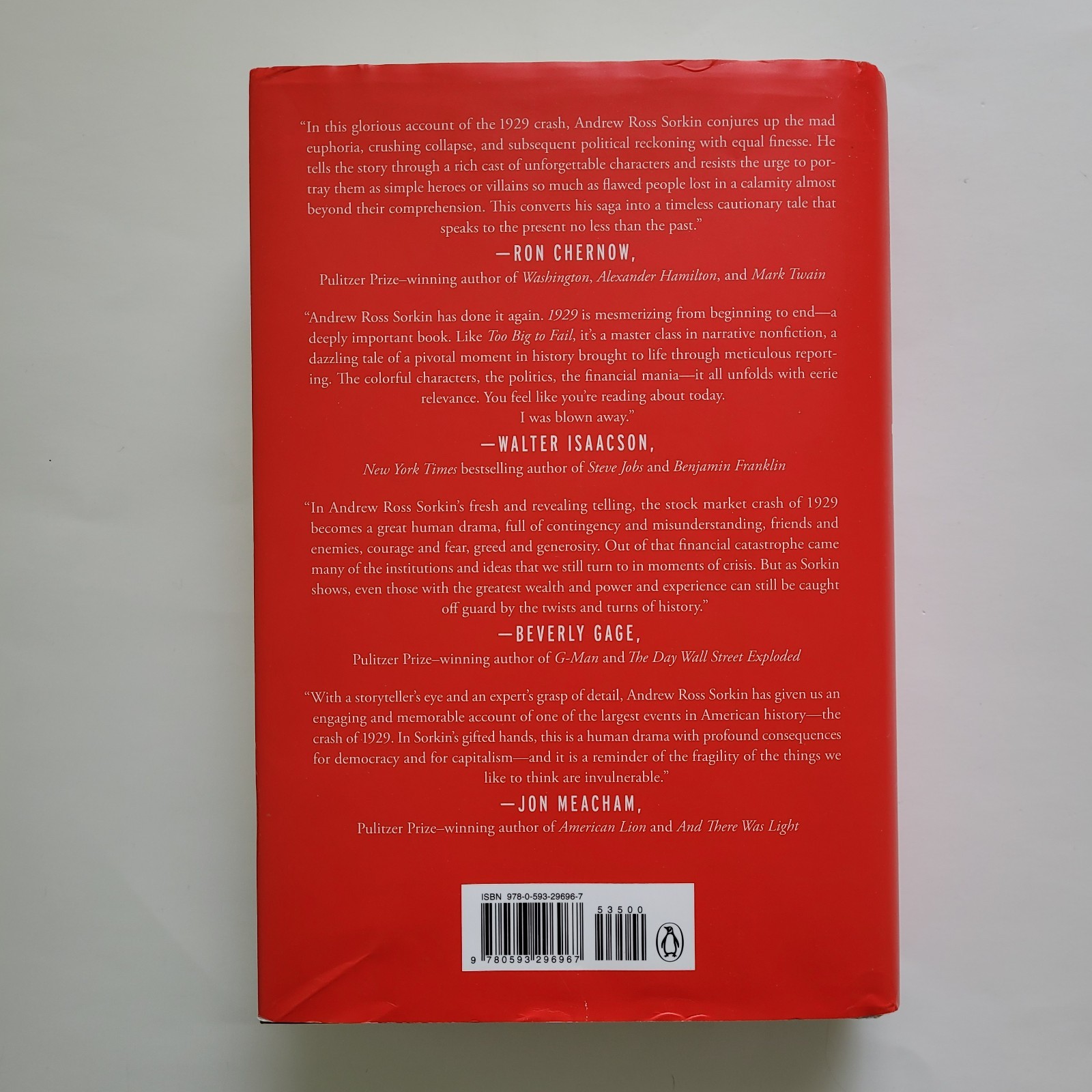 1929: Inside the Greatest Crash by Andrew Ross Sorkin Hard Cover