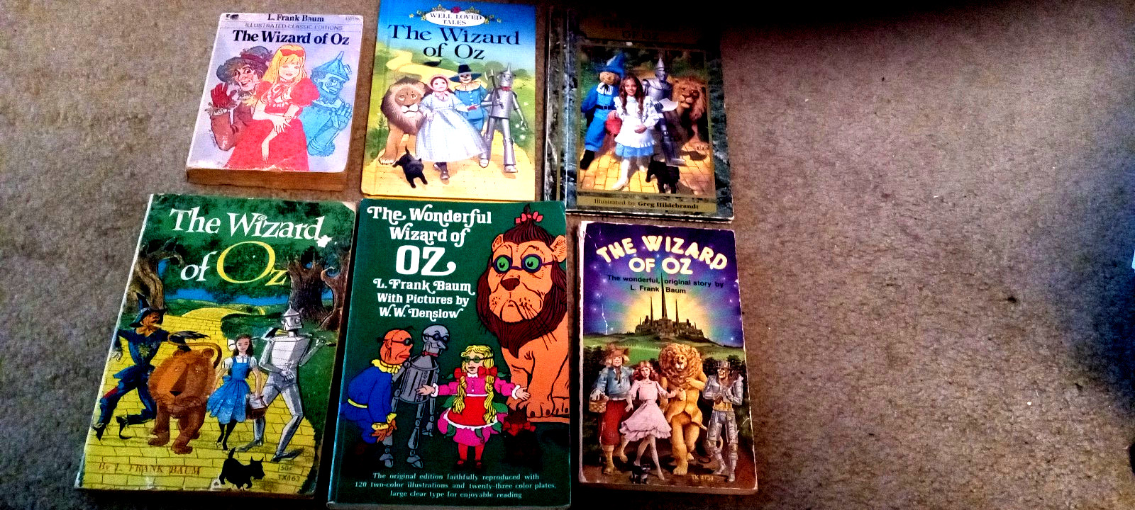 Lot of 6 Wizard of Oz-4 Paper+2 Hardcover Books-mixed lot-1960-64-77-80’s-84-92