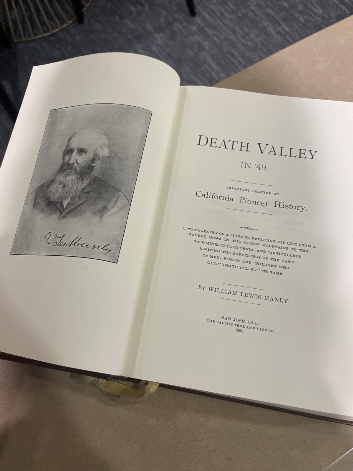 Death Valley in ’49 by William Lewis Manly Classics of the Old West 1982