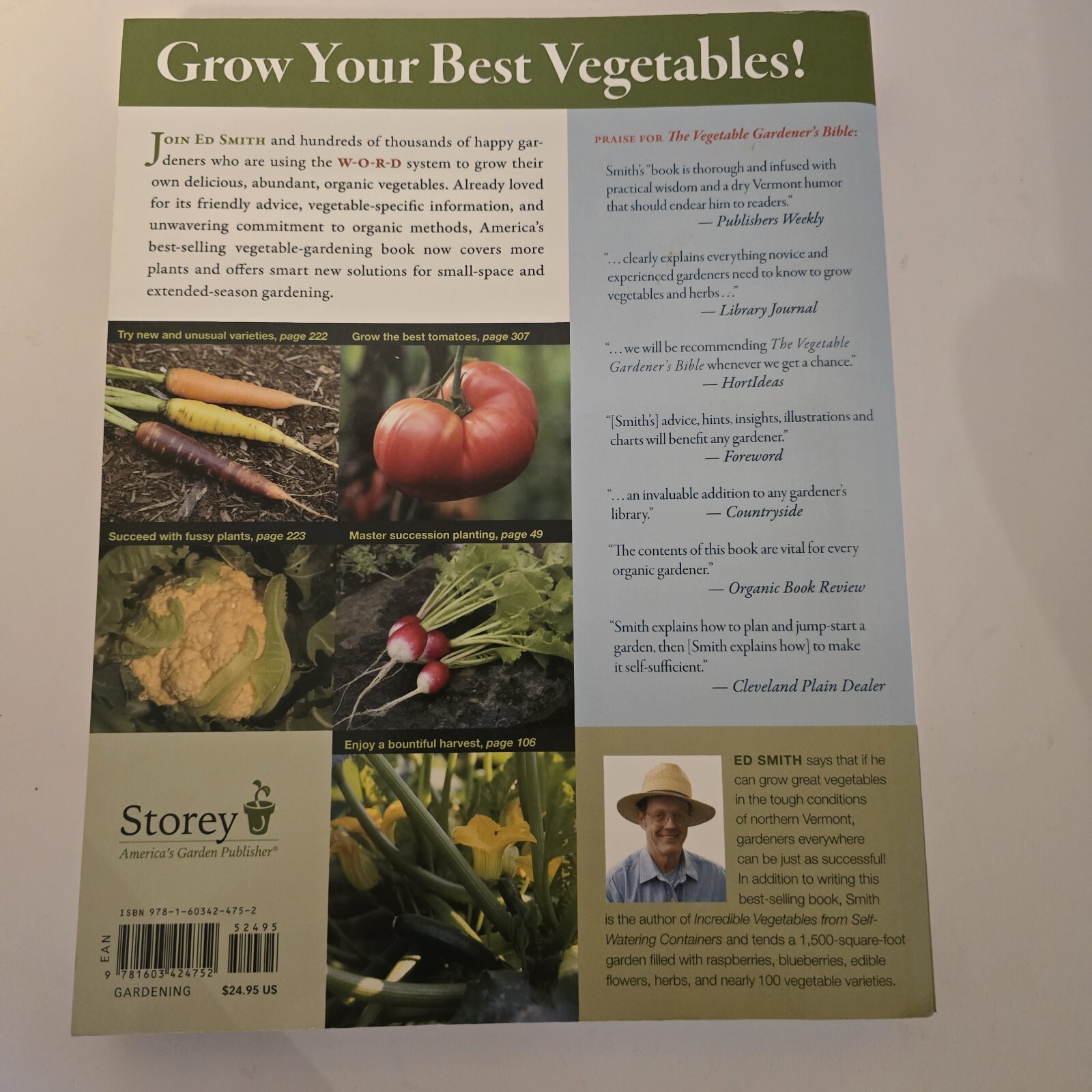 Book, The Vegetable Gardners Bible, Edward C. Smith 2009 352 Pages