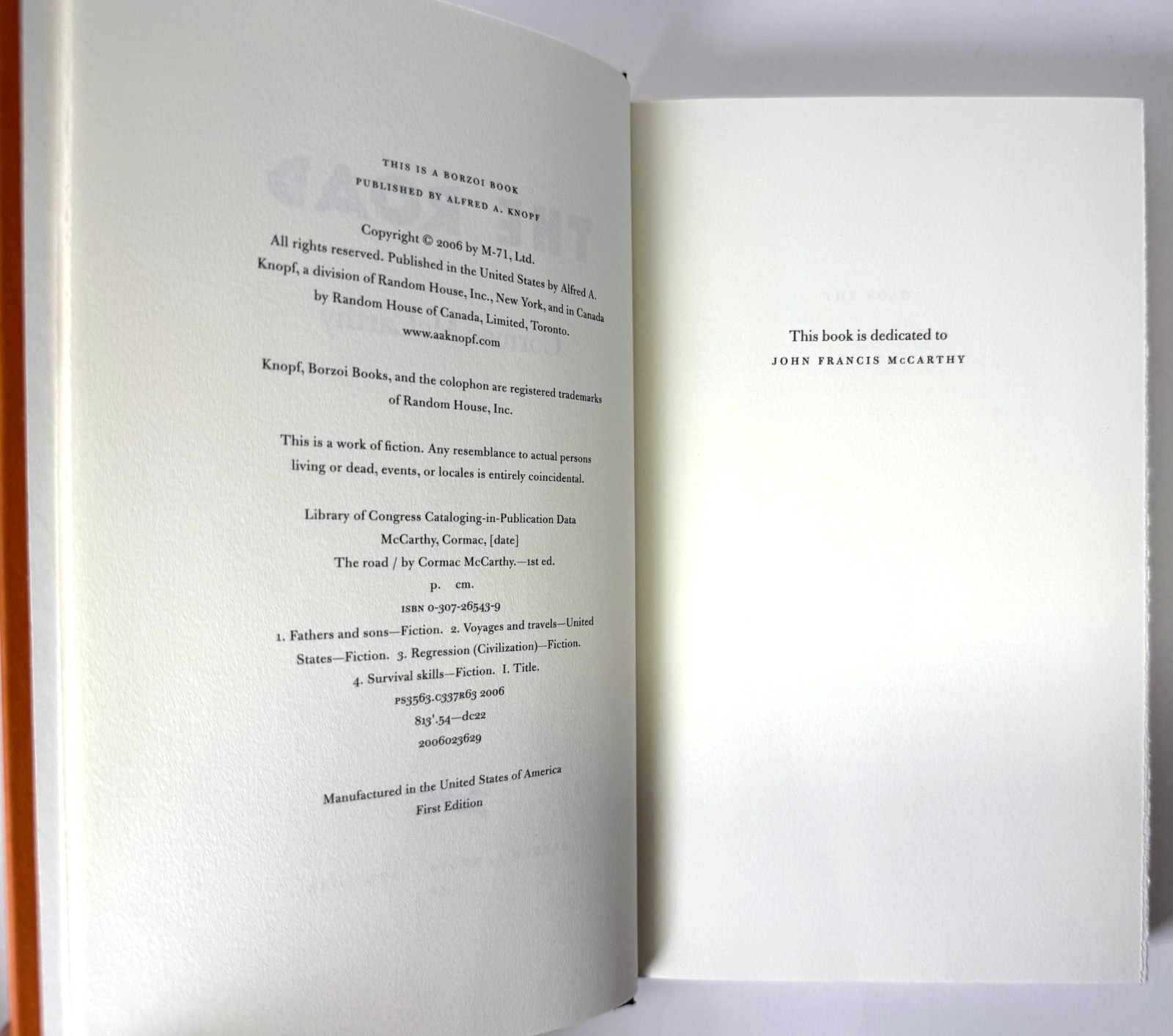 The Road (Pulitzer) Cormac McCarthy 2006 1st ed 1st print in Mylar, Very good