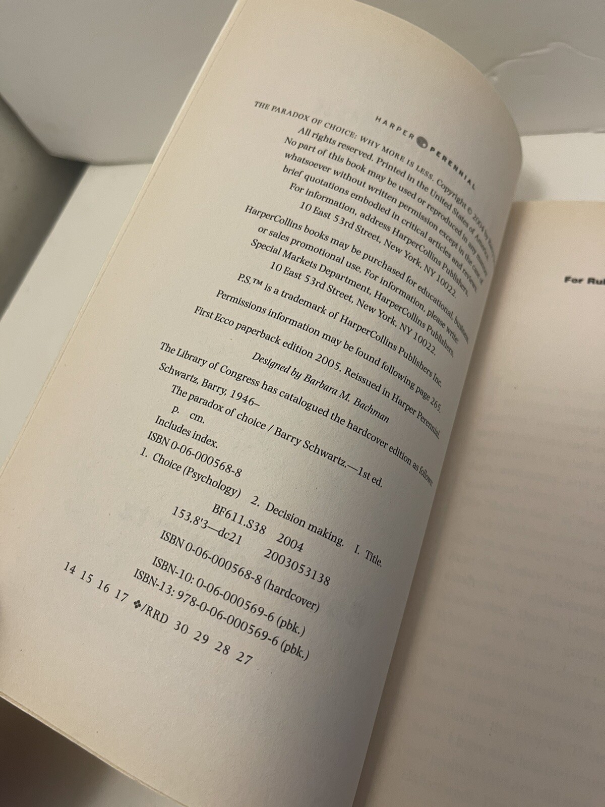 P. S. Ser.: The Paradox of Choice : Why More Is Less by Barry Schwartz (2005,…