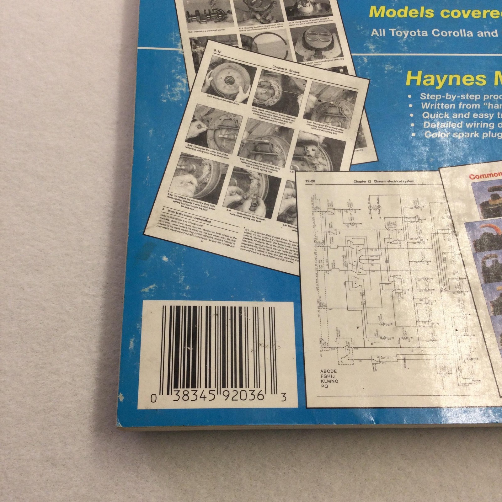 Vintage Toyota Corolla Geo Prizm 1993-1997 Haynes Auto Repair Manual PB Blue USA