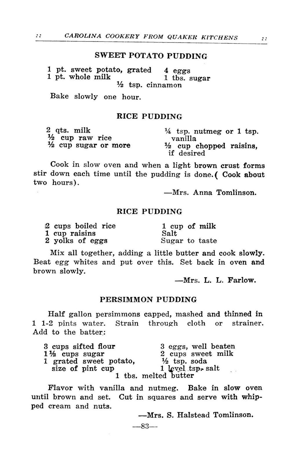 1924 Carolina Cookery From Quaker Kitchens Vintage Cook Book 112 Pages