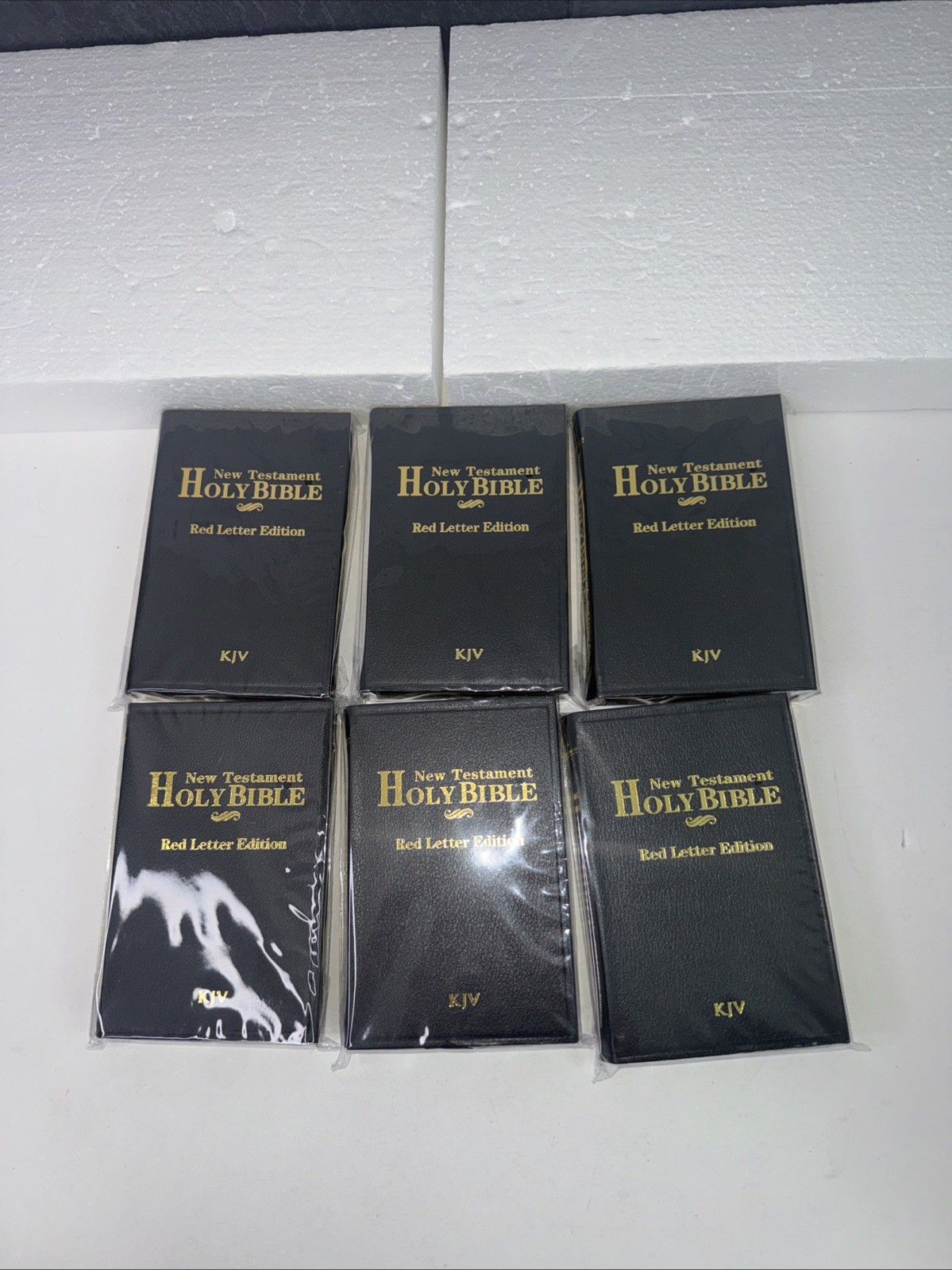 Holy Bible New Testament KJV Black Mini Leatherette Cover 4.5” x 3” Set of 6