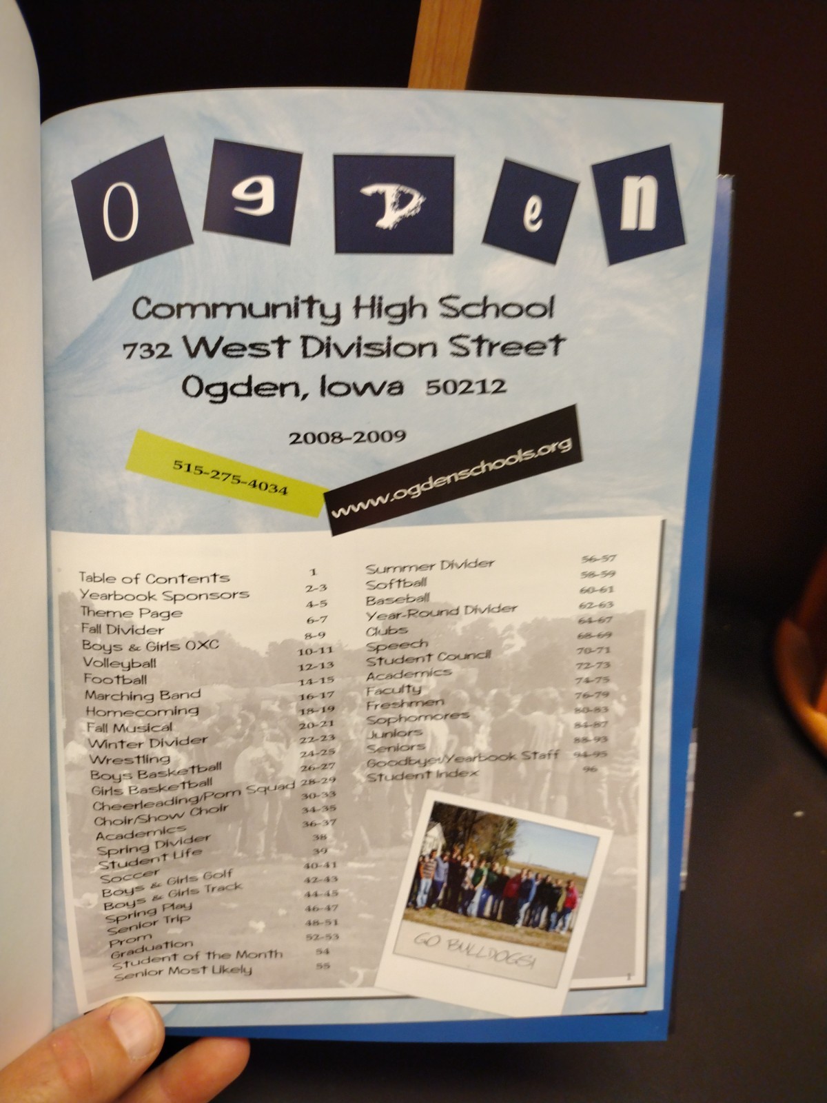 Ogden Iowa Community High School 2008-2009 High School Year Book 96 Pages
