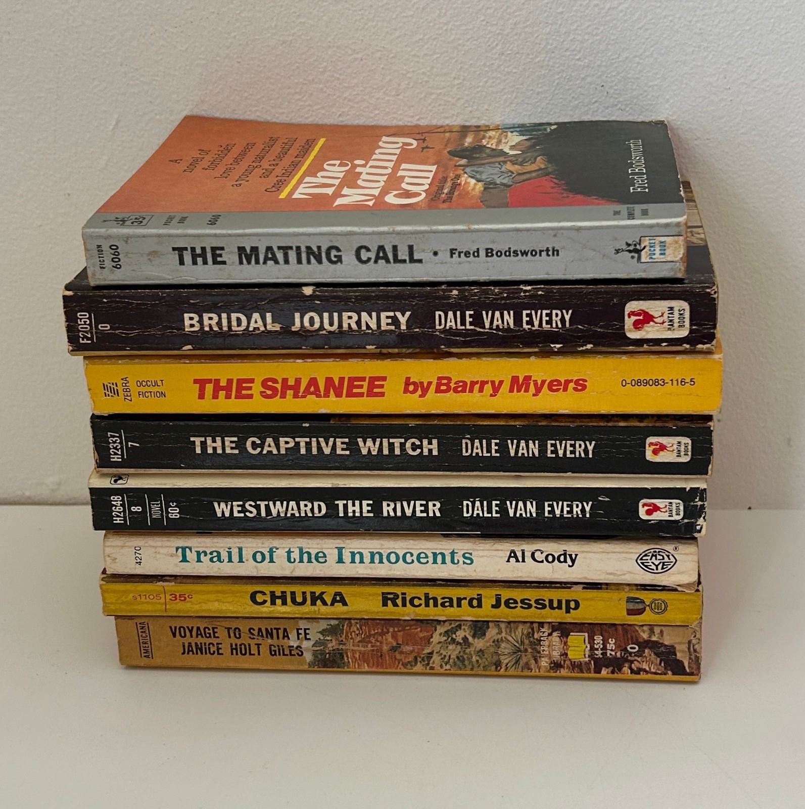 Vtg Western Paperback Lot of 8 Novels Frontier Tribal Romance Adventure 1960s