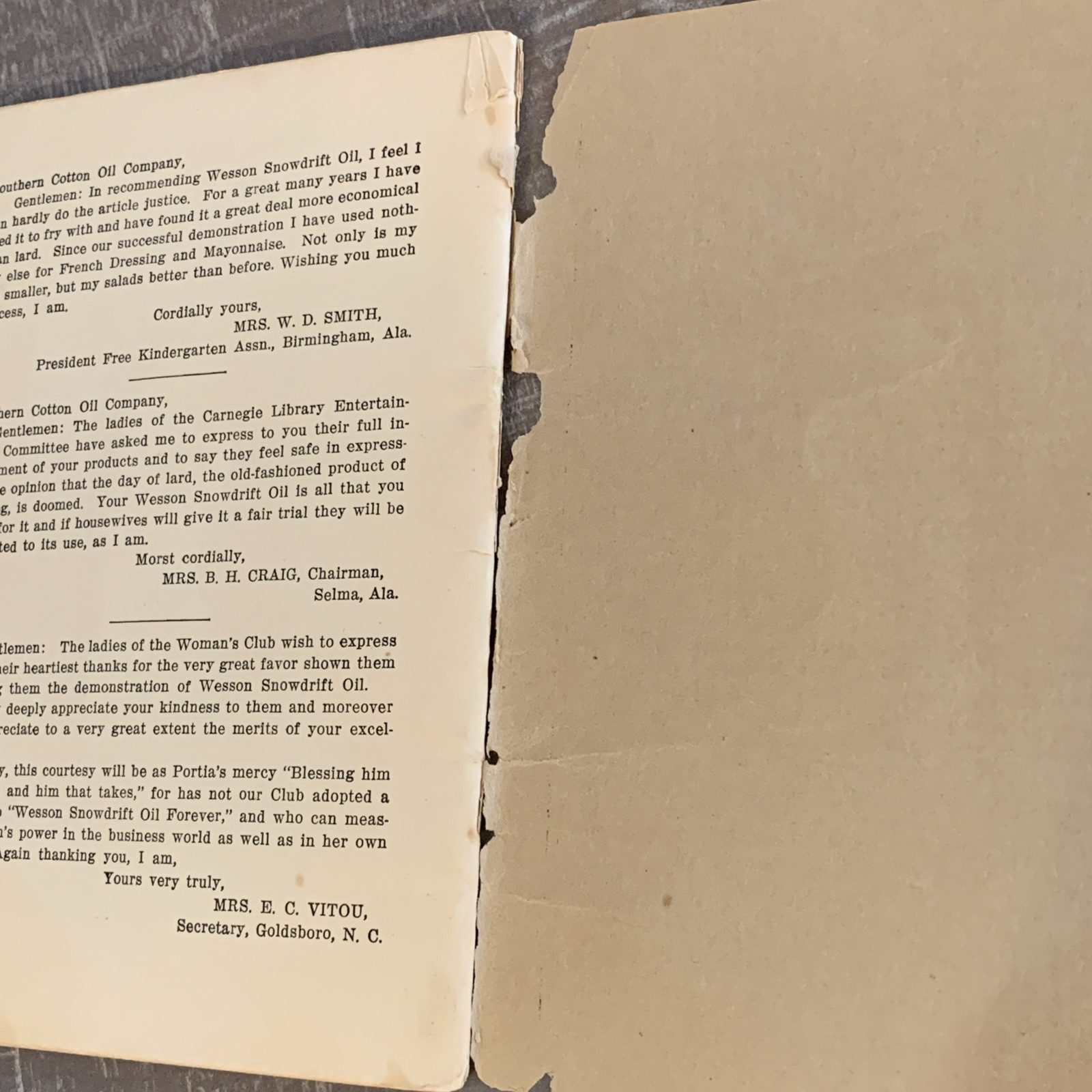 Vintage Antique 1910’s Snowdrift Wesson Cooking Oil Recipe Cookbook