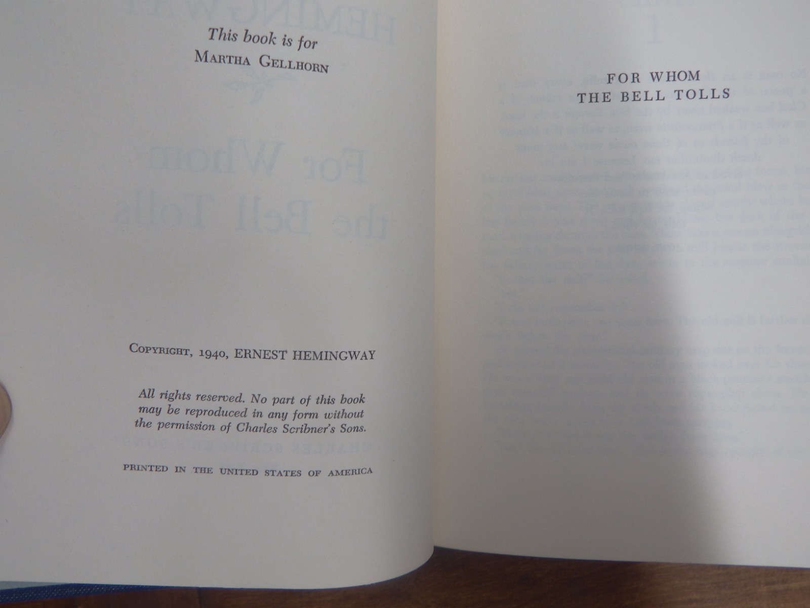 Ernest Hemingway Scribner A Farewell to Arms, Whom Bell Tolls, Sun Also Rises