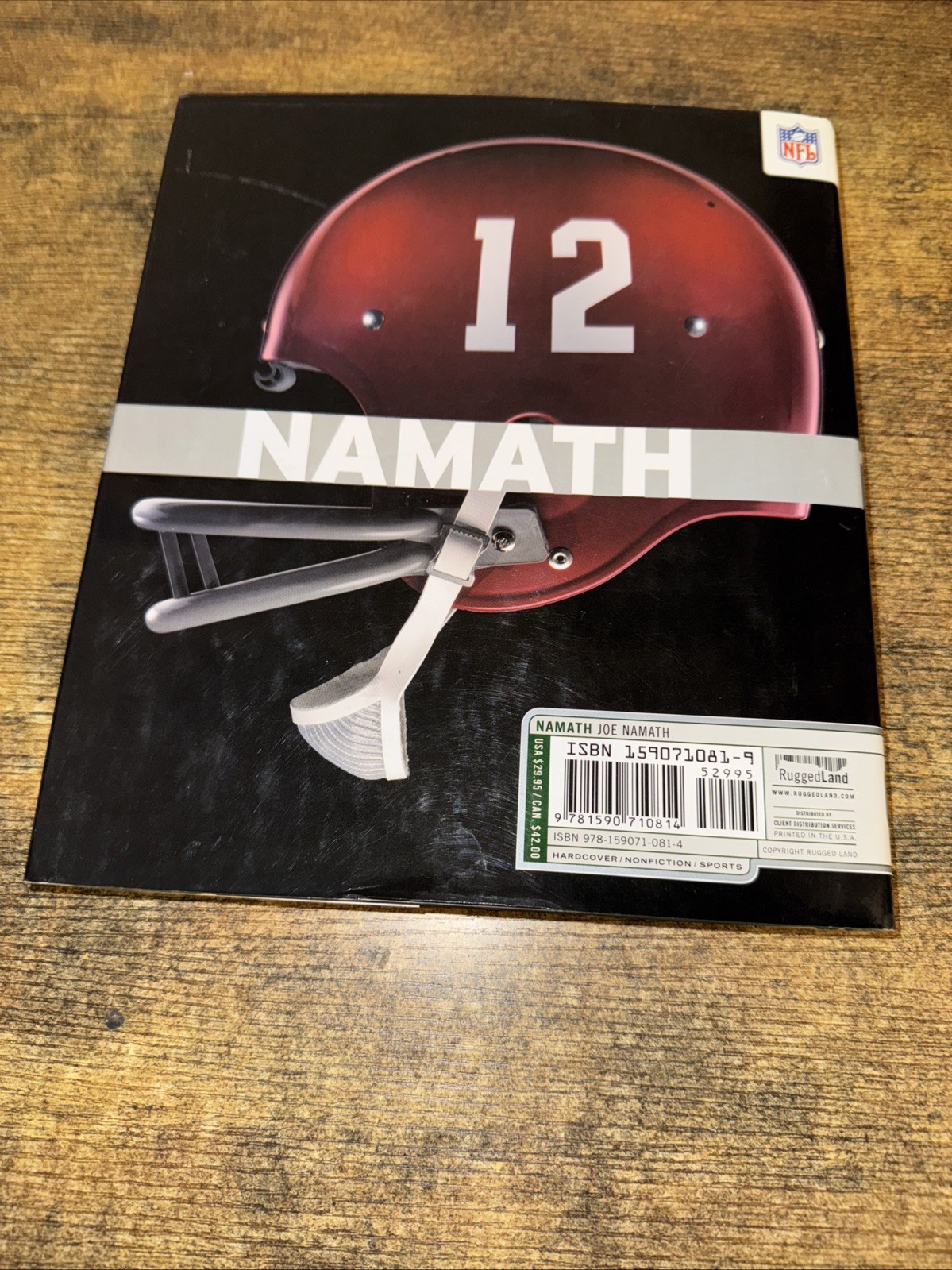 Joe Namath, NAMATH hardcover book with DVD, 320 pages good, pre-owned condition