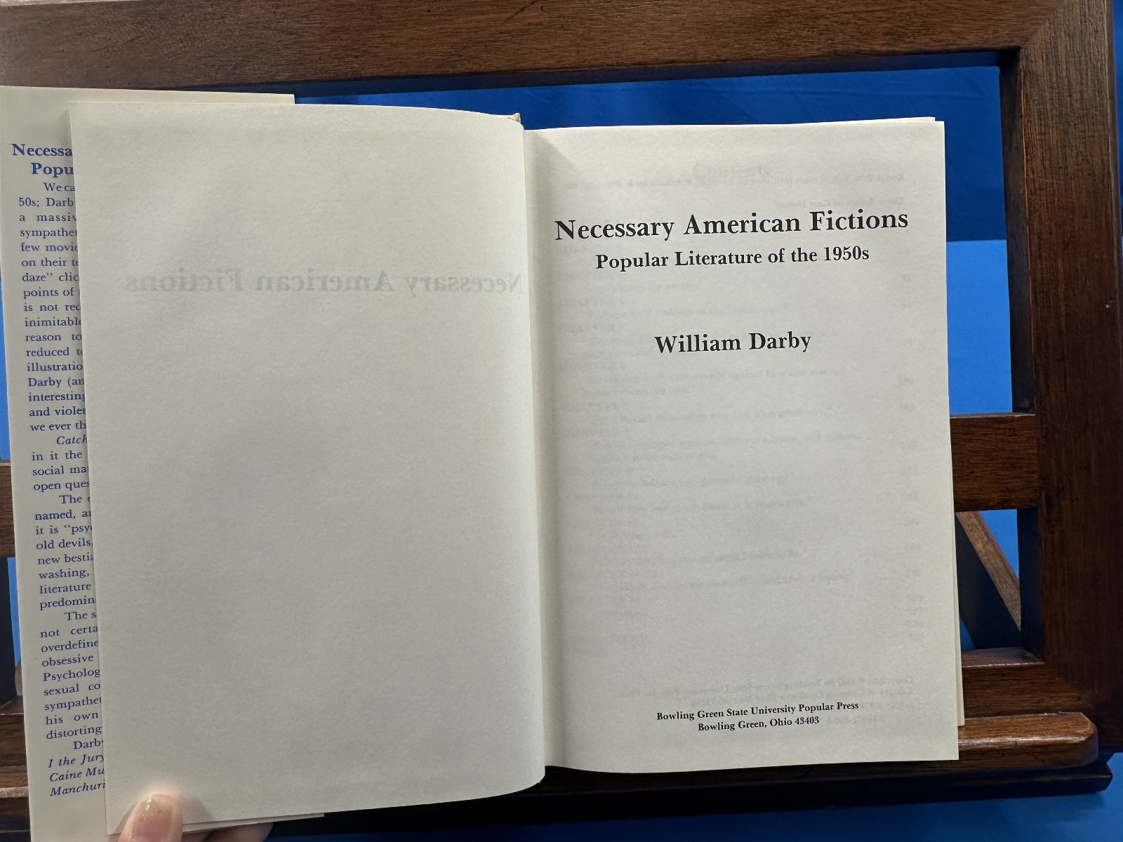 Necessary American Fictions: Popular Literature of the 1950’s- Darby, 1987