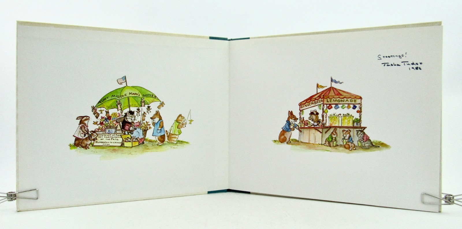 CORGIVILLE FAIR Tasha Tudor 1971 3rd Printing Signed HBDJ Near Fine