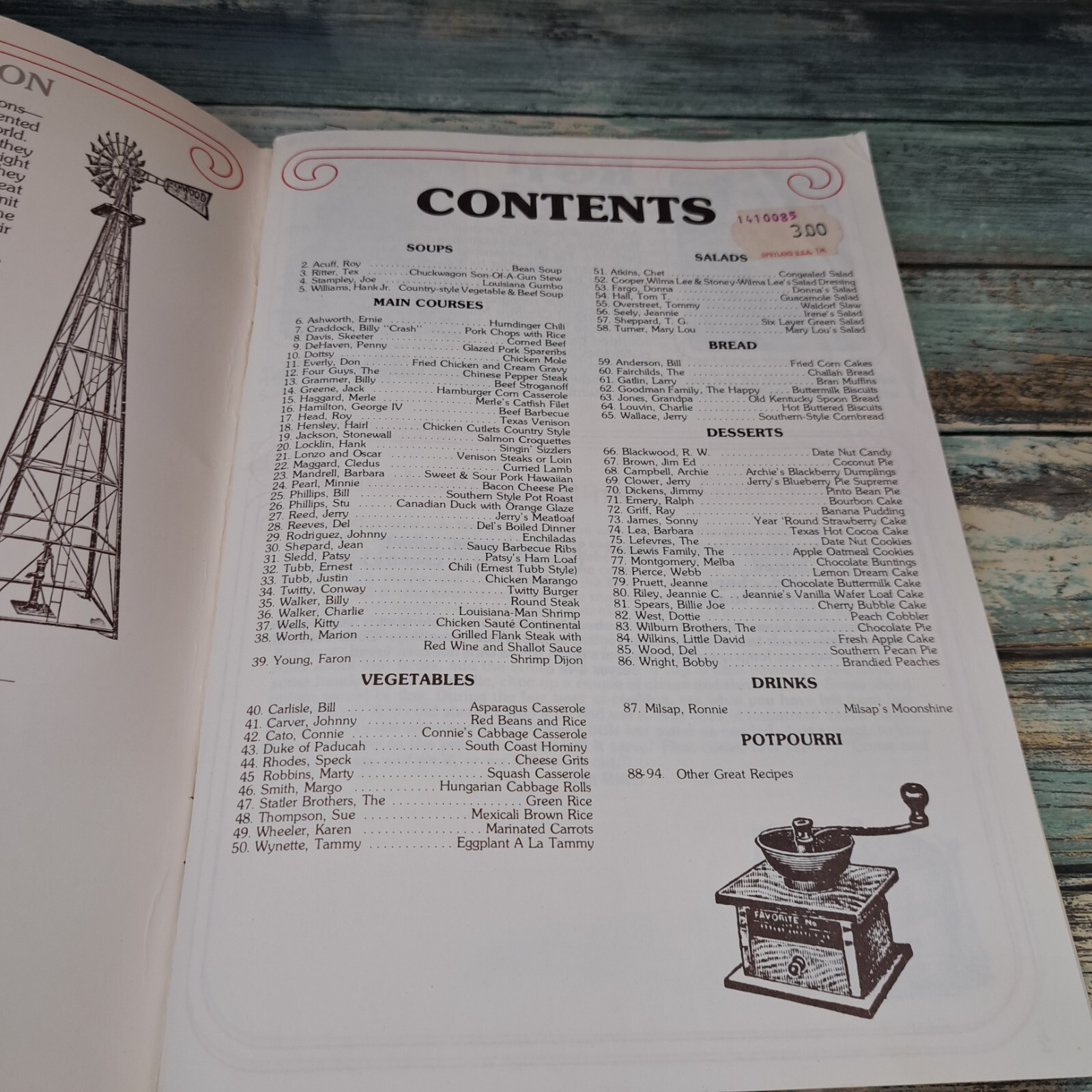 1977 Country Stars‘ Cookbook – Compiled By Helen Naismith 94 Pages