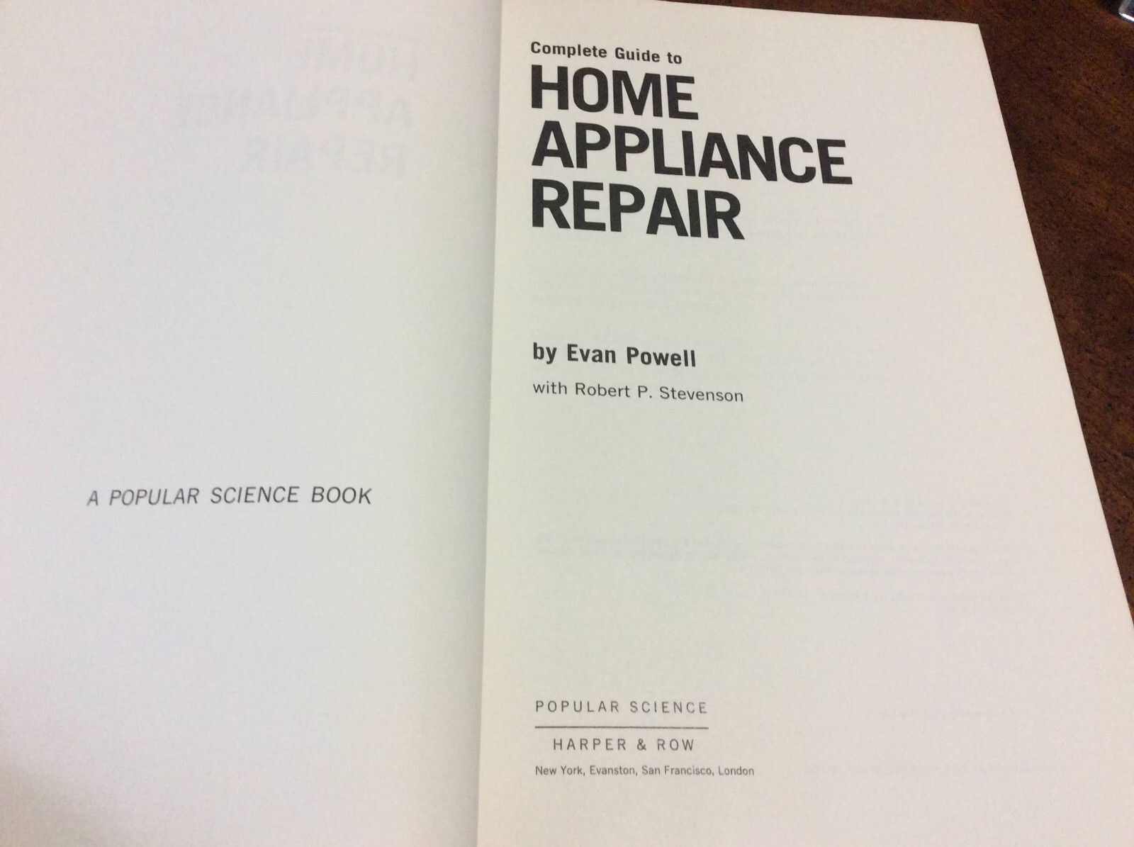 Complete Guide To Home Appliance Repair Evan Powell Times Mirror 1977 HC/DJ