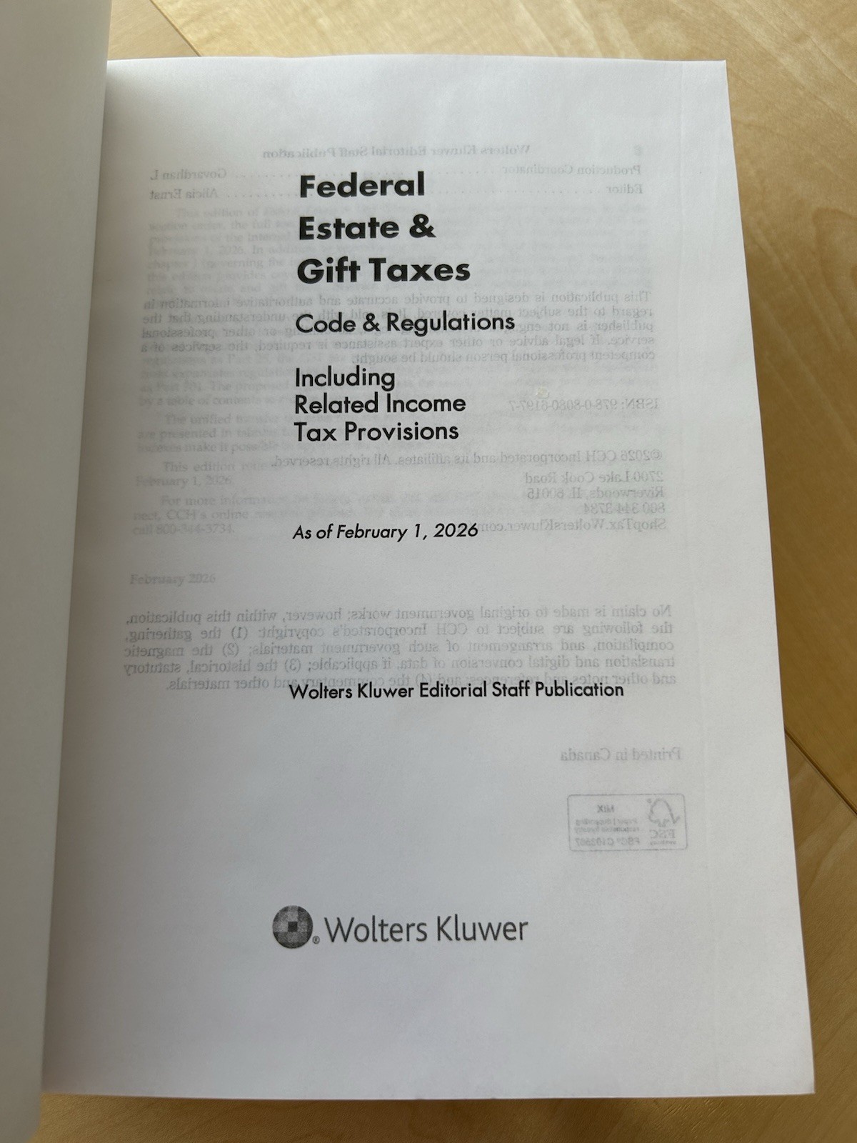 Federal Estate and Gift Taxes: Code and Regulations 2026 Edition Wolter Kluwer