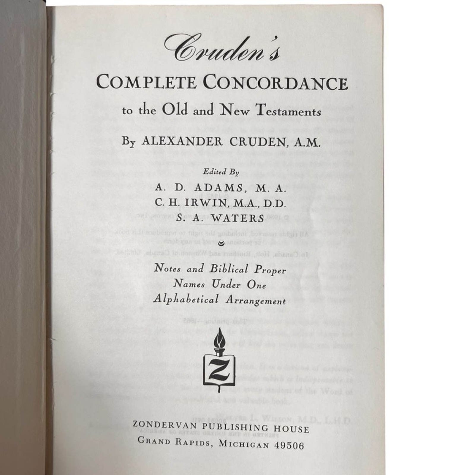 1965 Cruden’s Complete Concordance Hardcover Book Bible Old New Testament