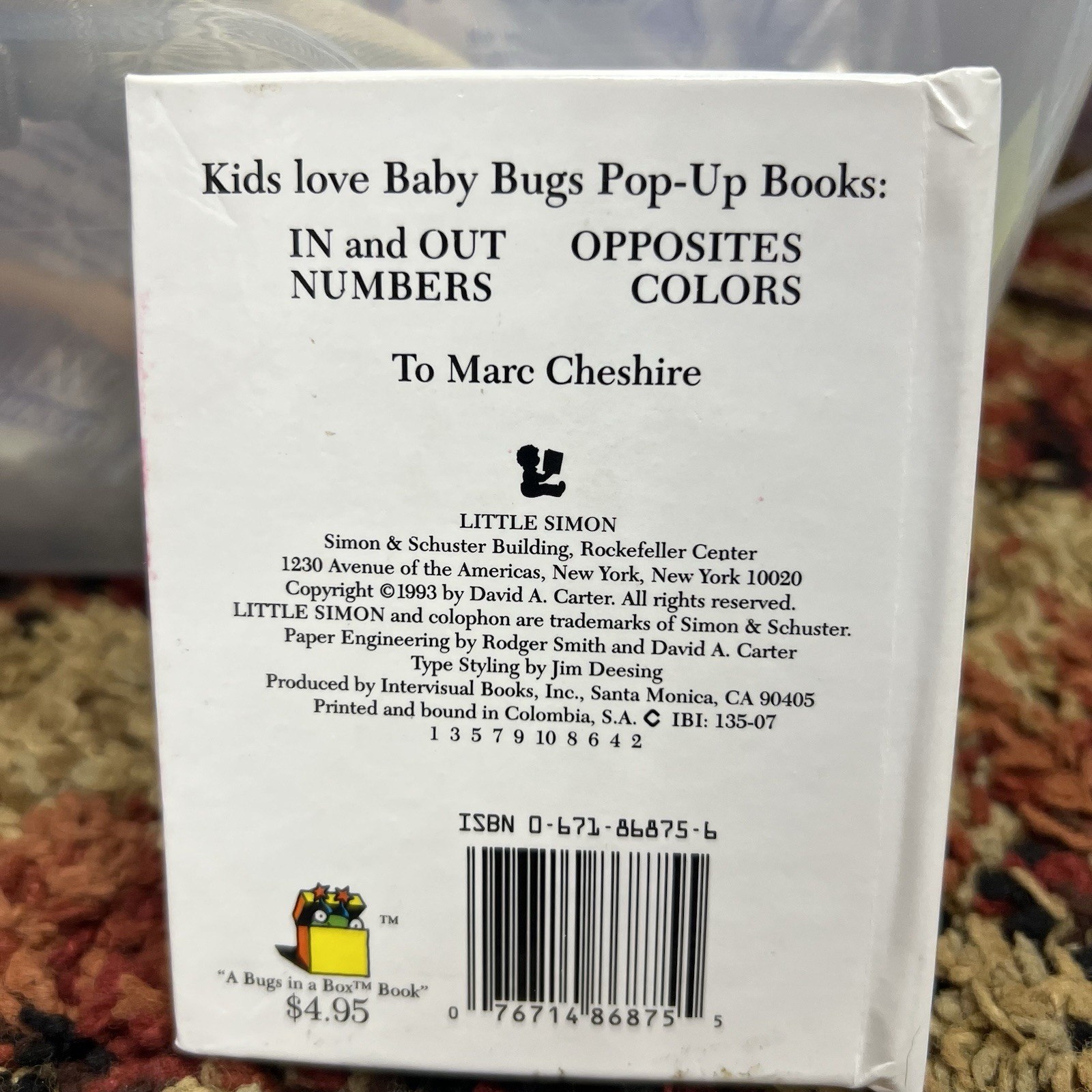 Colors – (Baby Bug Pop-Up Books) – by David A. Carter – 1993