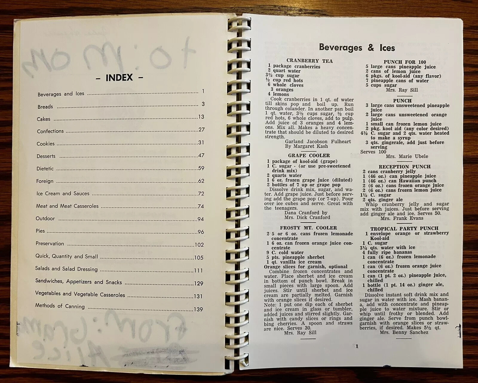 Methodist Church Lexington Nebraska Cook Book Vintage 1960s