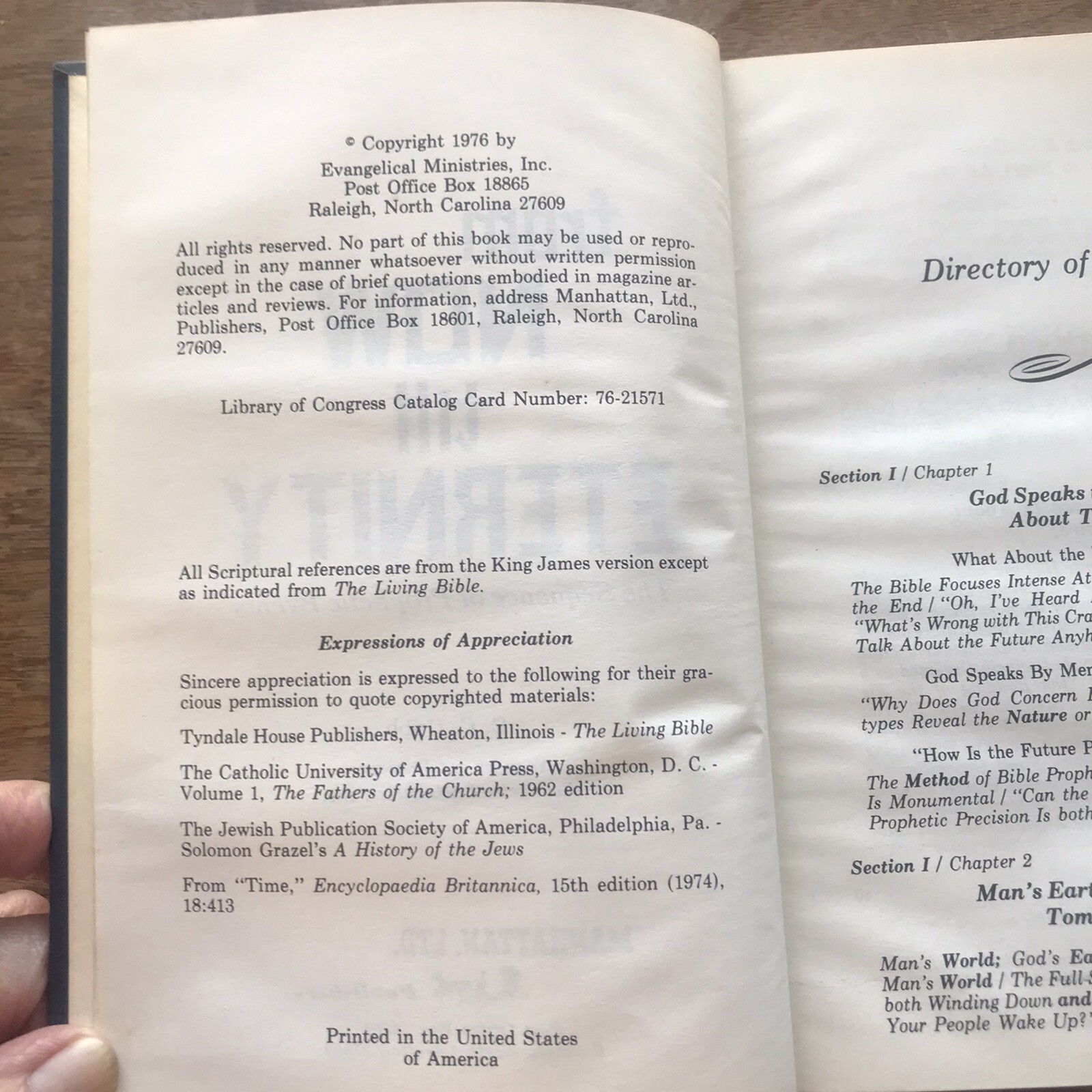 From Now Till Eternity Bible Prophecy Christianity 1976 Signed CC Cribb HC DJ