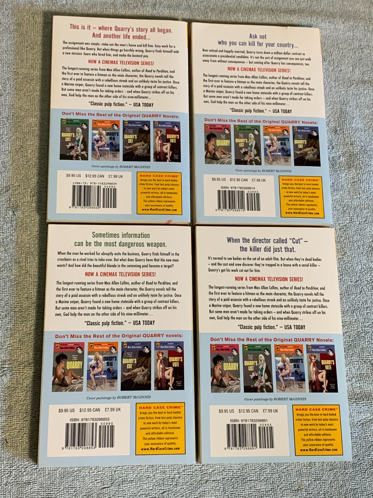 Lot Of 4 Quarry Novels by Max Allan Collins (Hard Case Crime PB) 2015