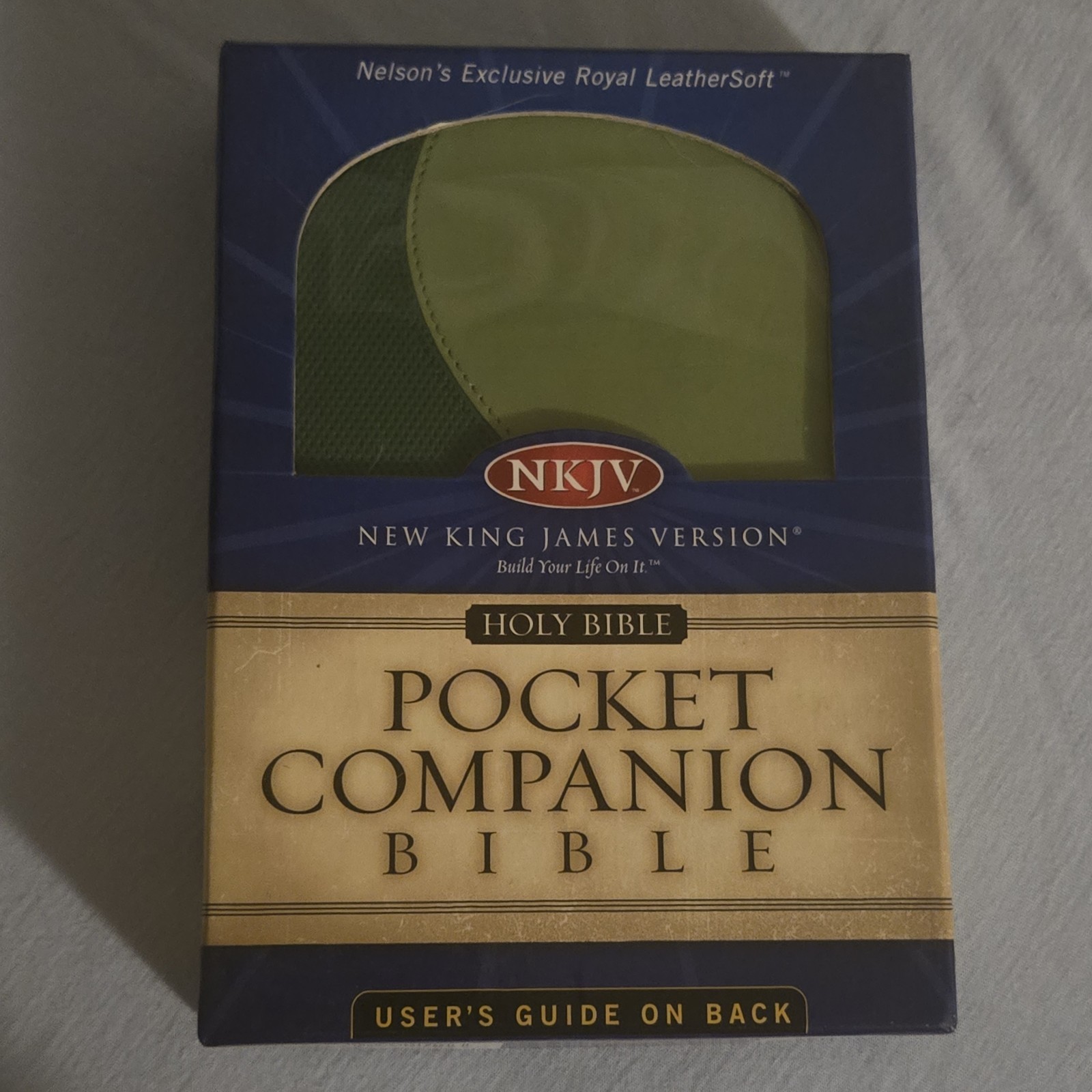 Thomas Nelson NKJV Pocket Companion Bible Green LeatherSoft Faux Leather Bound