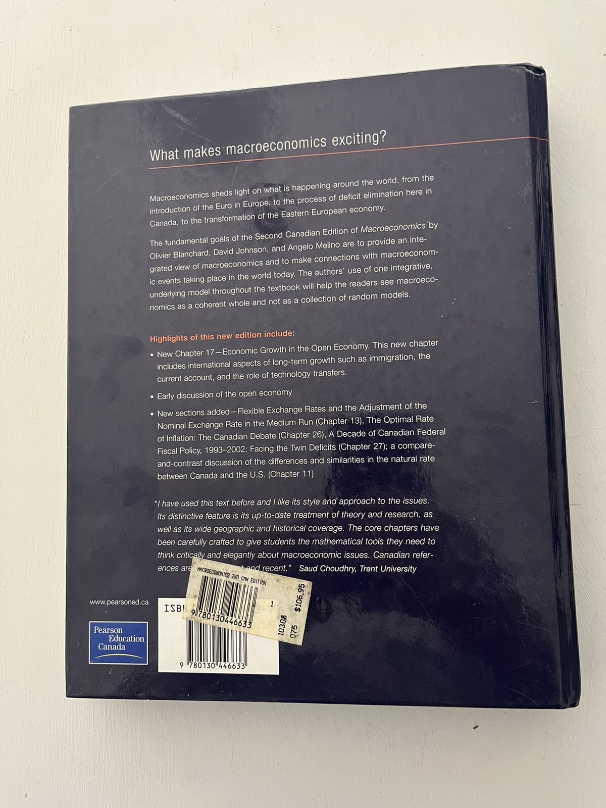 Macroeconomics Second Canadian Edition By Olivier Blanchard Hardcover