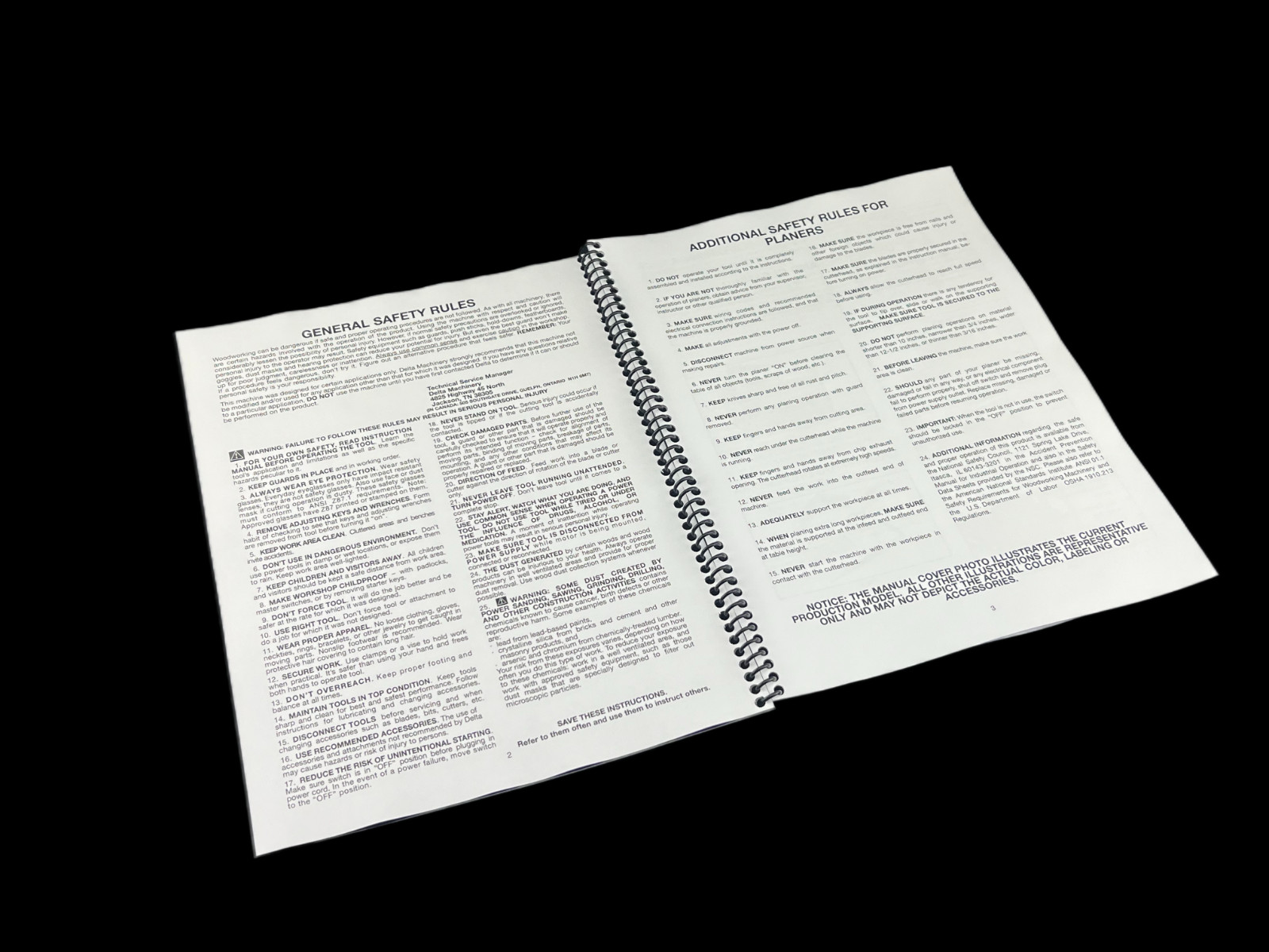 Delta 22-560 22-565 Instruction 12 1/2″ Portable Planer Manual User Guide COIL