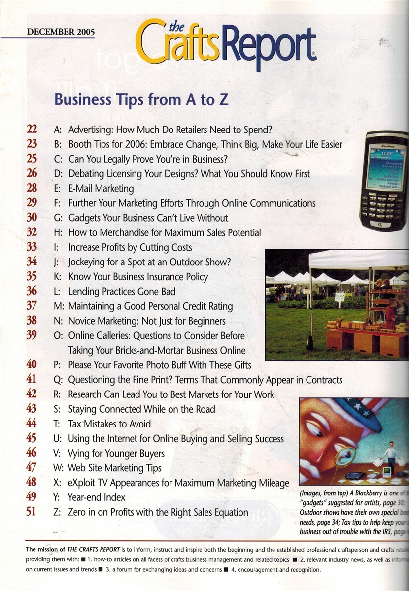 THE CRAFTS REPORT DECEMBER 2005 VOL. 31, NO. 356 Single_Issue_Magazine