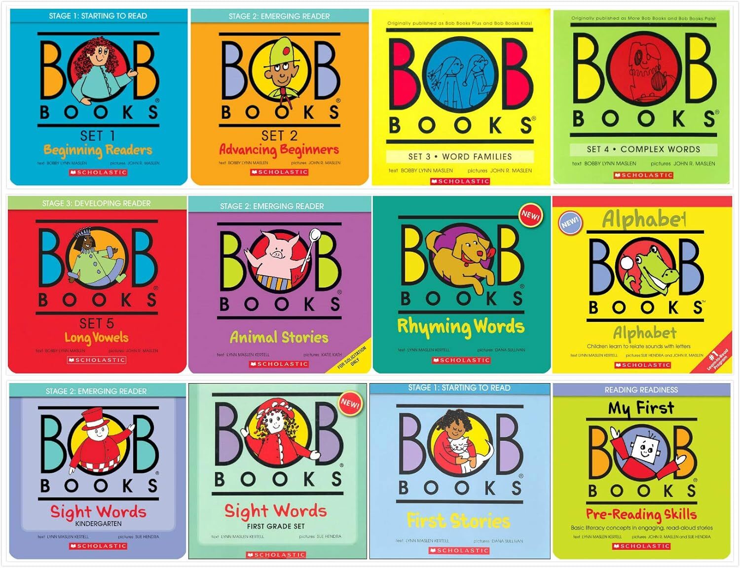 Bob Books Complete Sets Collection 12 Sets- Set 1, 2, 3, 4, 5, & More Paperback