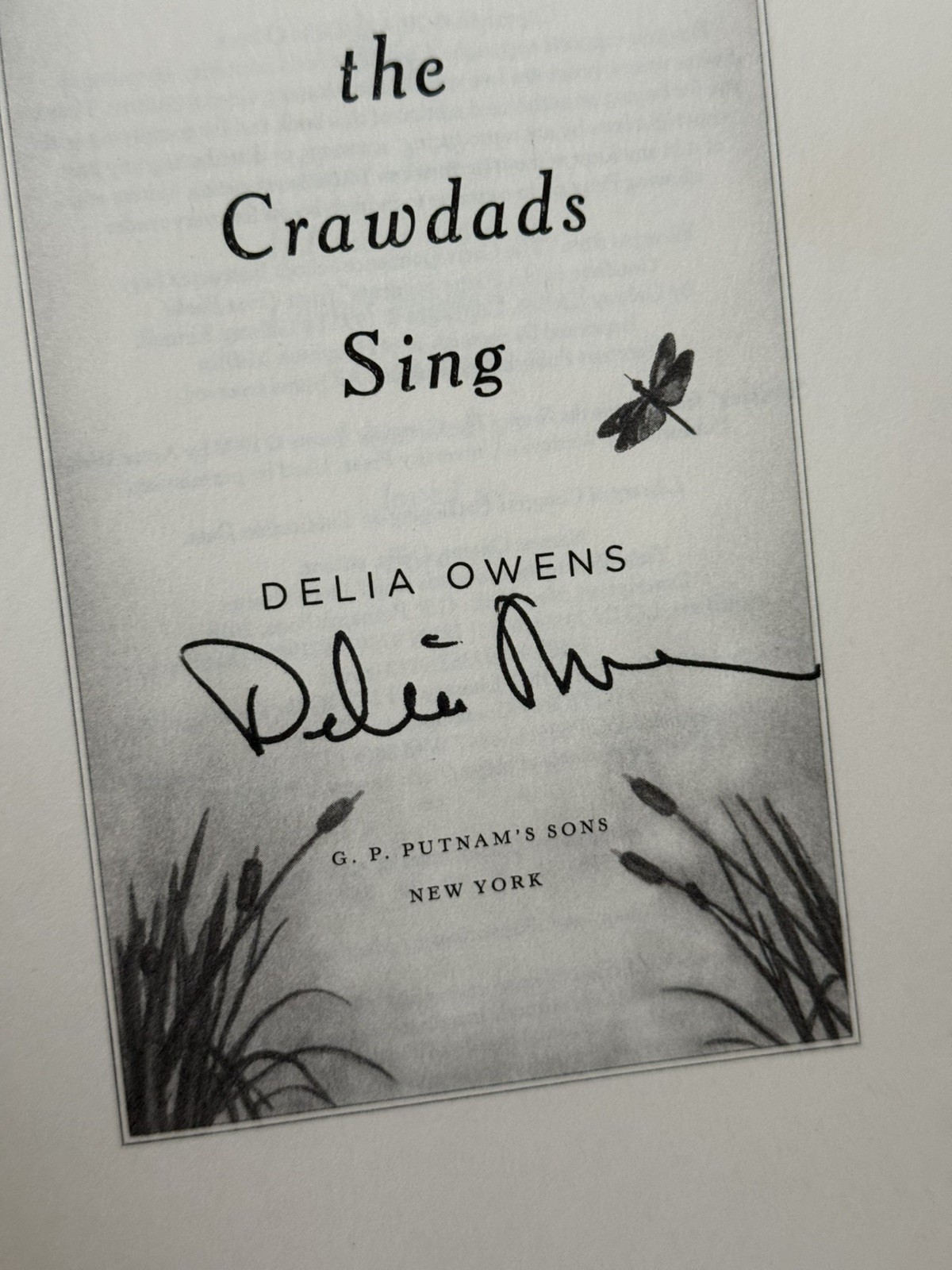 Where the Crawdads Sing: By Delia Owens (2018, Hardcover) Signed Copy