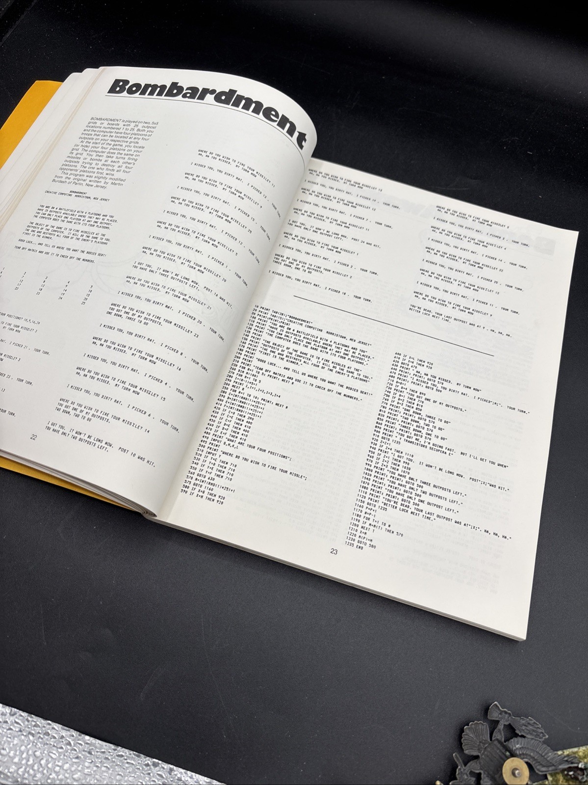 Basic Computer Games Microcomputer Edition David Ahi Early Home Computer 1st Ed