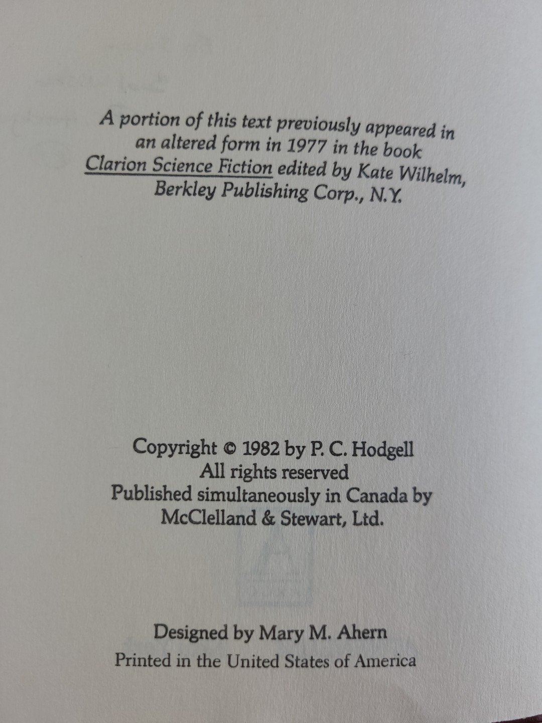 *SIGNED* God Stalk P. C. Hodgell Hardcover HCDJ 1982 BCE