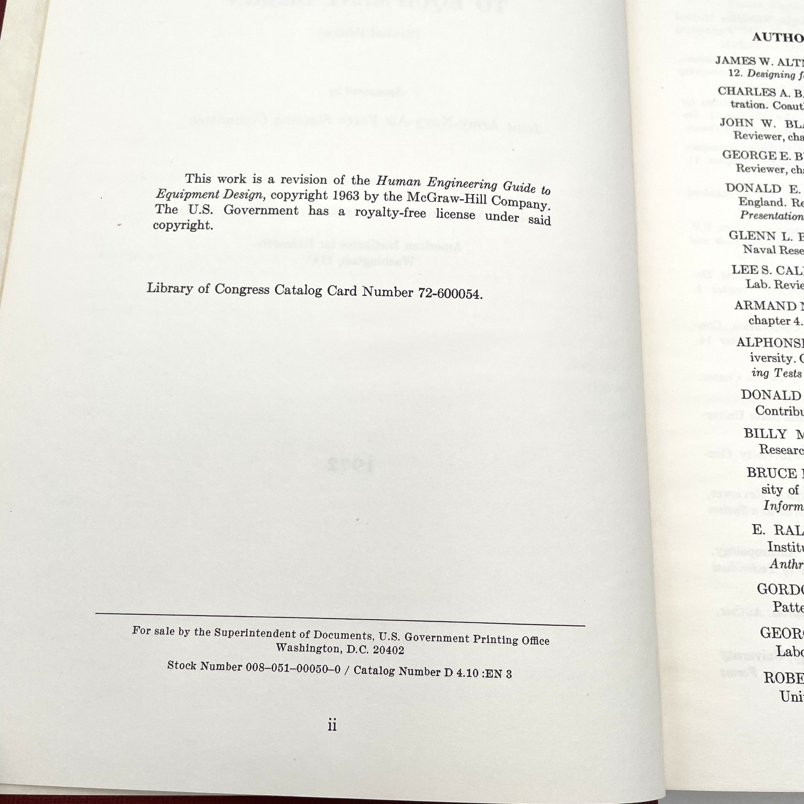 Human Engineering Guide to Equipment Design by Van Cott & Kinkade 1972 HC