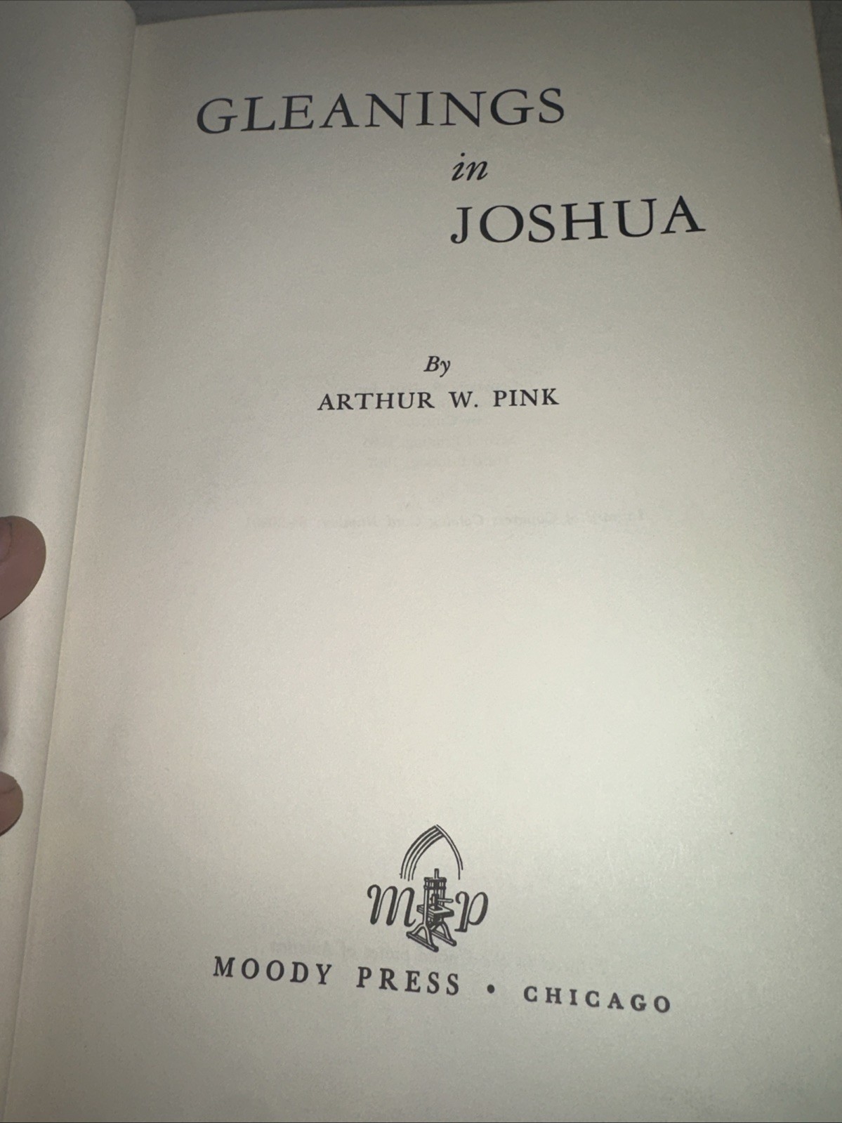 Vintage Gleanings In Joshua Arthur W Pink Moody Press 1967 Hardcover Christian