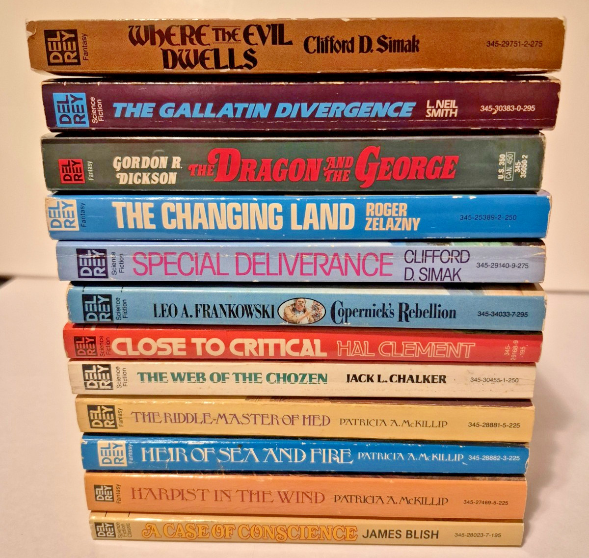 Lot of 12 Vintage Del Rey Books Sci Fi Fantasy Paperbacks 1980s Simak Zelazny