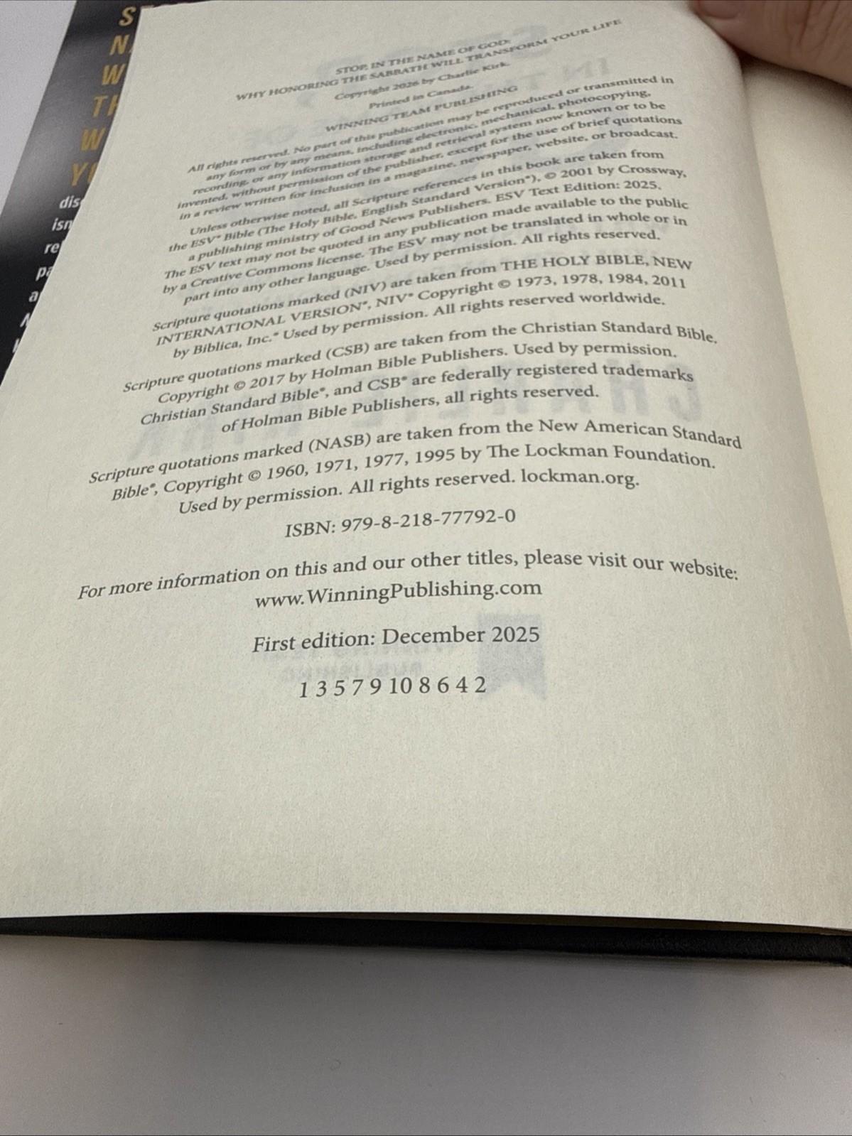 Stop, In the Name of God By Charlie Kirk 2025 Hardcover Book HC/DJ First Edition